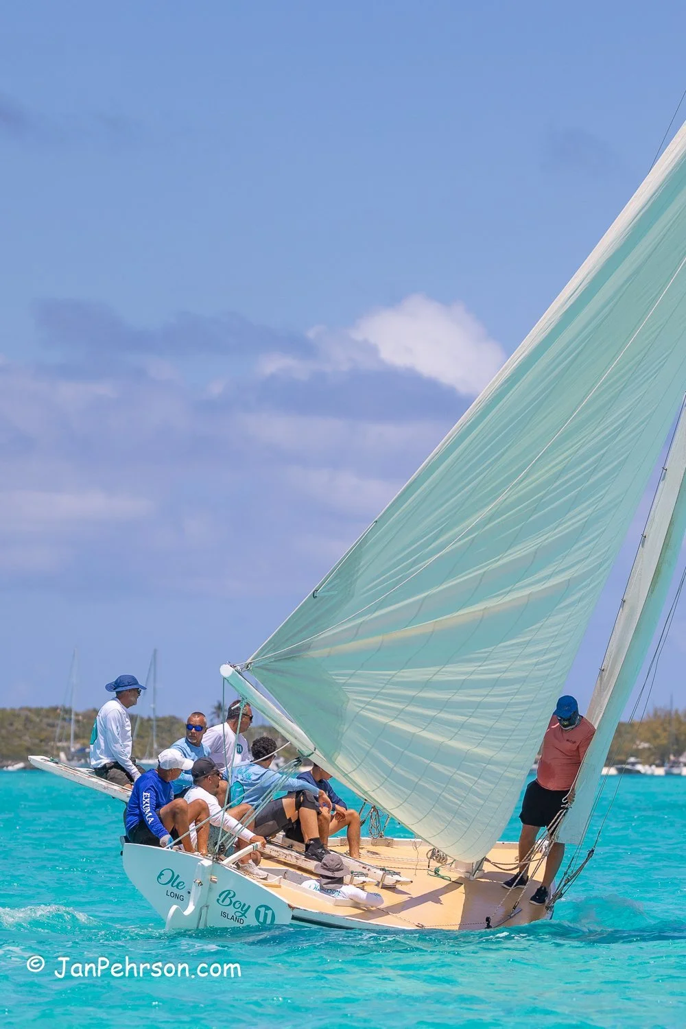 April 2023, George Town, Bahamas, National Family Island Regatta, B-Class, 2nd Place, Ole Boy, from Salt Pond, Long Island