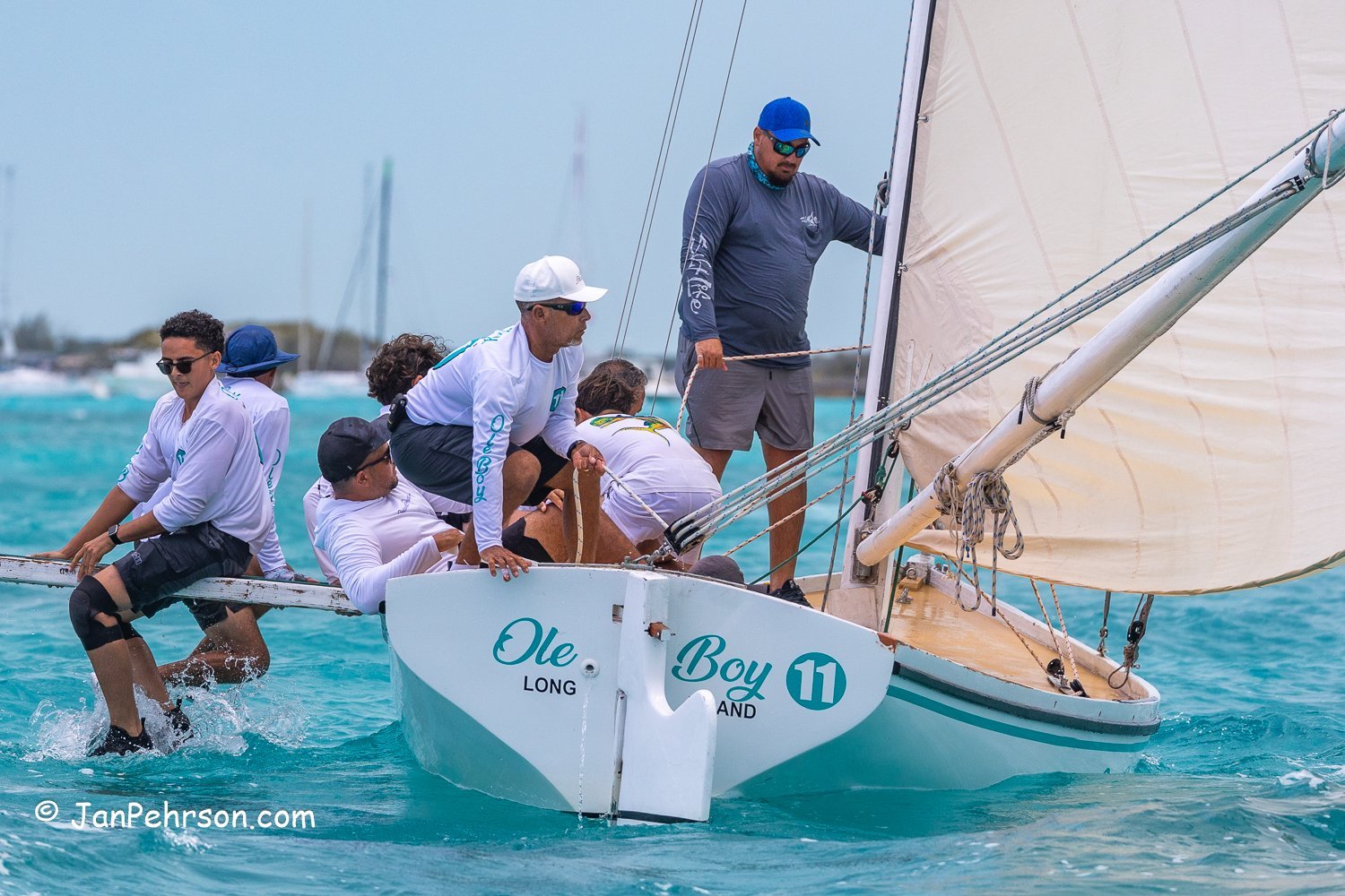 April 2023, George Town, Bahamas, National Family Island Regatta, B-Class, 2nd Place, Ole Boy, from Salt Pond, Long Island
