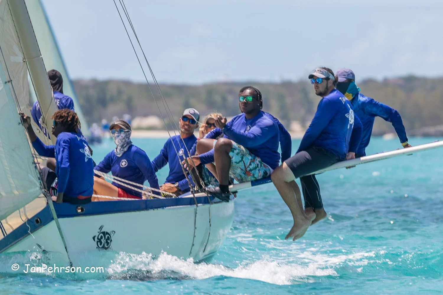 April 2023, George Town, Bahamas, National Family Island Regatta, B-Class, 3rd Place, Tari Anne, from George Town, Exuma