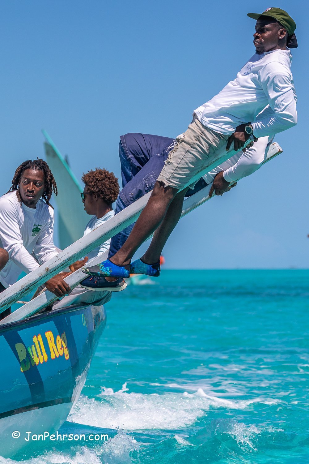 April 2023, George Town, Bahamas, National Family Island Regatta, C-Class, 7th Place, Bul Reg, from Cottage, Exuma