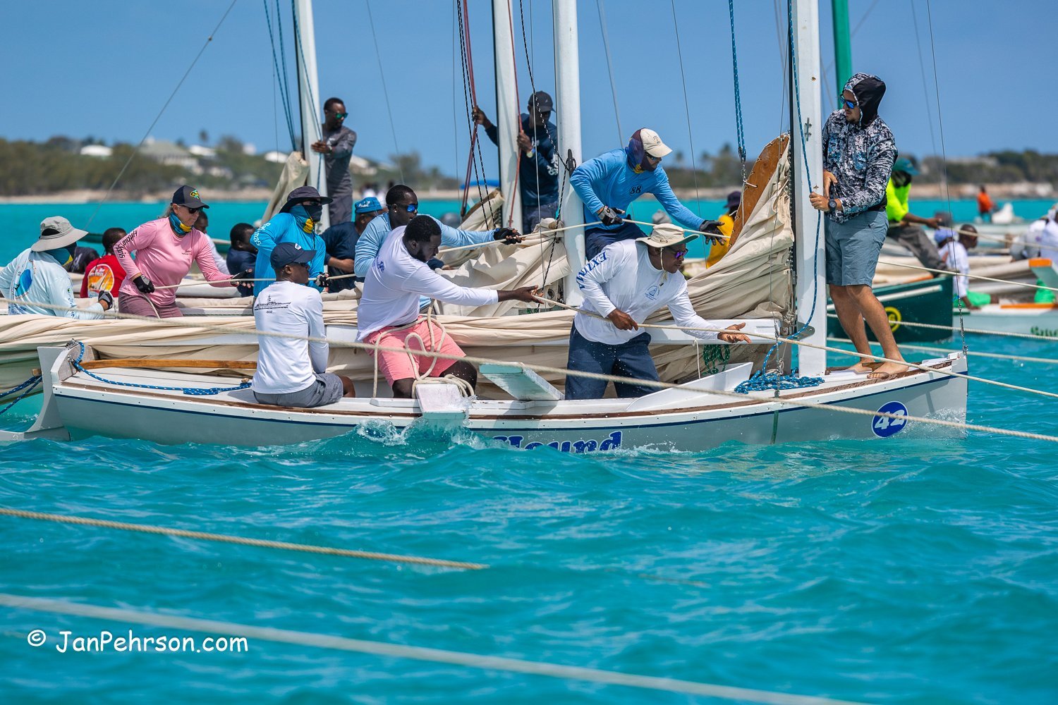 April 2023, George Town, Bahamas, National Family Island Regatta, C-Class, 8th Place, Spray Hound, from Staniel Cay, Exuma