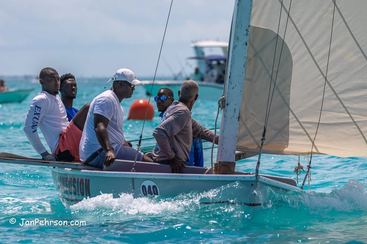April 2023, George Town, Bahamas, National Family Island Regatta, C-Class, 9th Place, Confusion, from Bucktown, Exuma