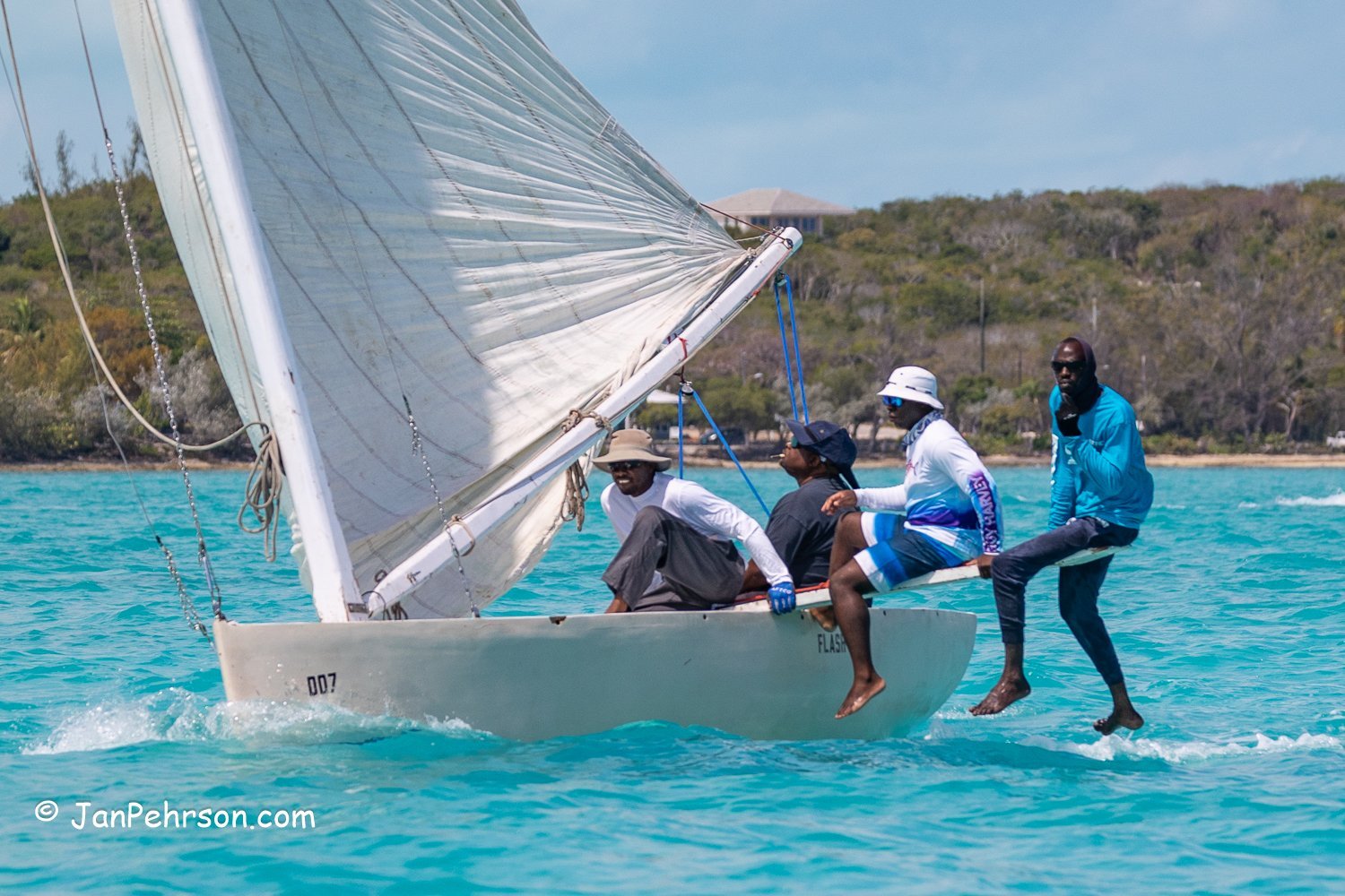 April 2023, George Town, Bahamas, National Family Island Regatta, C-Class, Flash, from Acklins