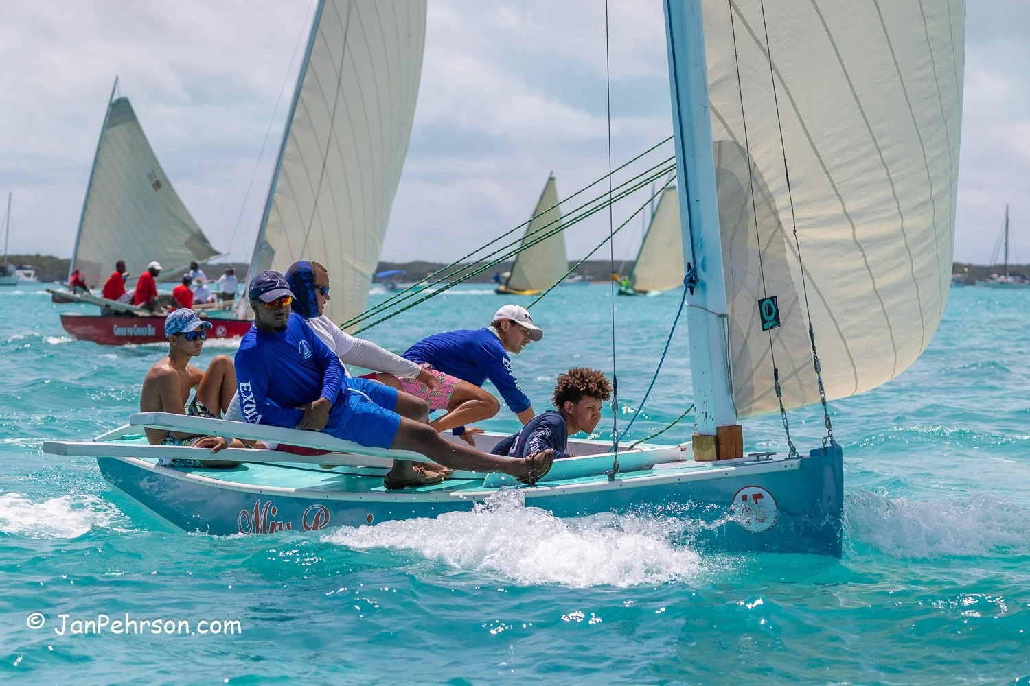 April 2023, George Town, Bahamas, National Family Island Regatta, C-Class, Miss Rowie, from Mount Thompson, Exuma