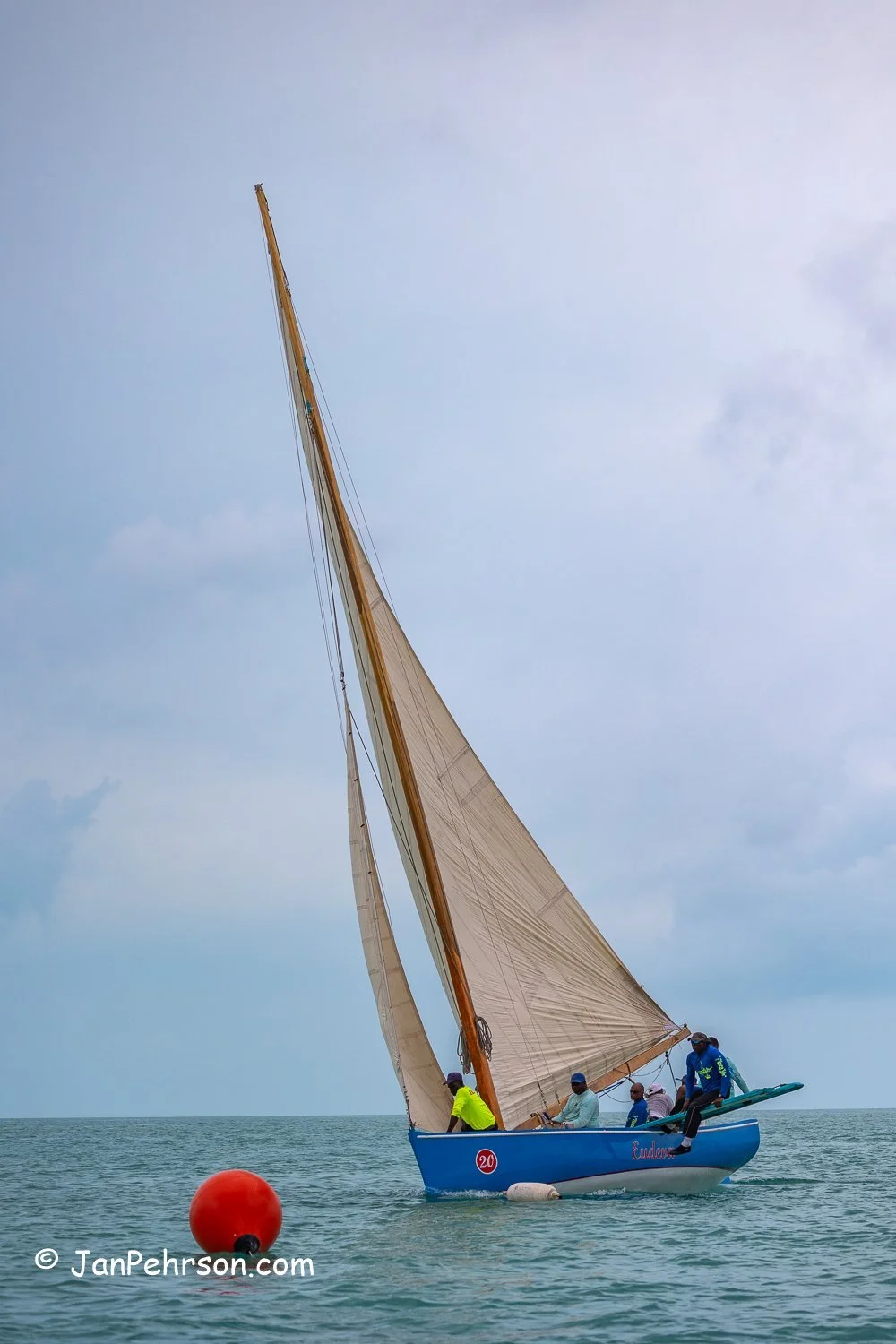 June 2022, Long Island, Bahamas, Long Island Regatta, B-Class, Eudeva, from Nassau