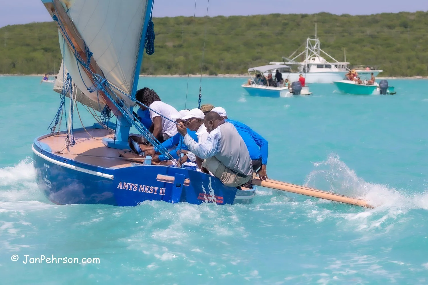 June 2022, Long Island, Bahamas, Long Island Regatta, B-Class, Ants Nest II, from Nassau
