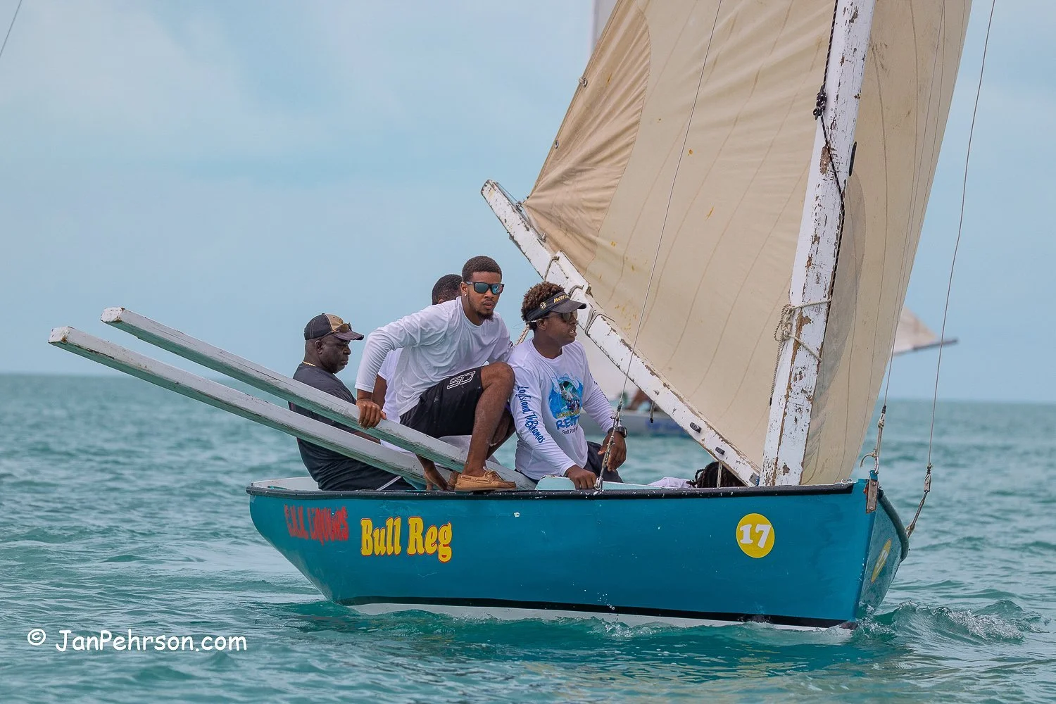 June 2022, Long Island, Bahamas, Long Island Regatta, C-Class Sailing Sloops, Bul Reg 