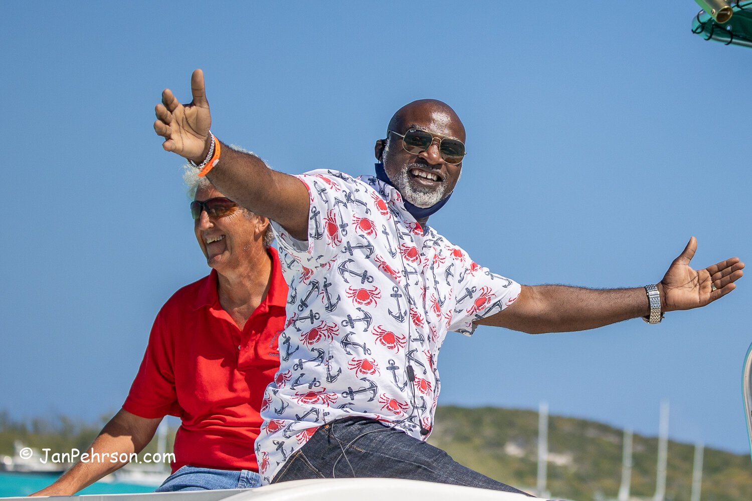 Eric of the Exuma Sailing Club and Barry Wilmott of the Regatta Desk Welcome All