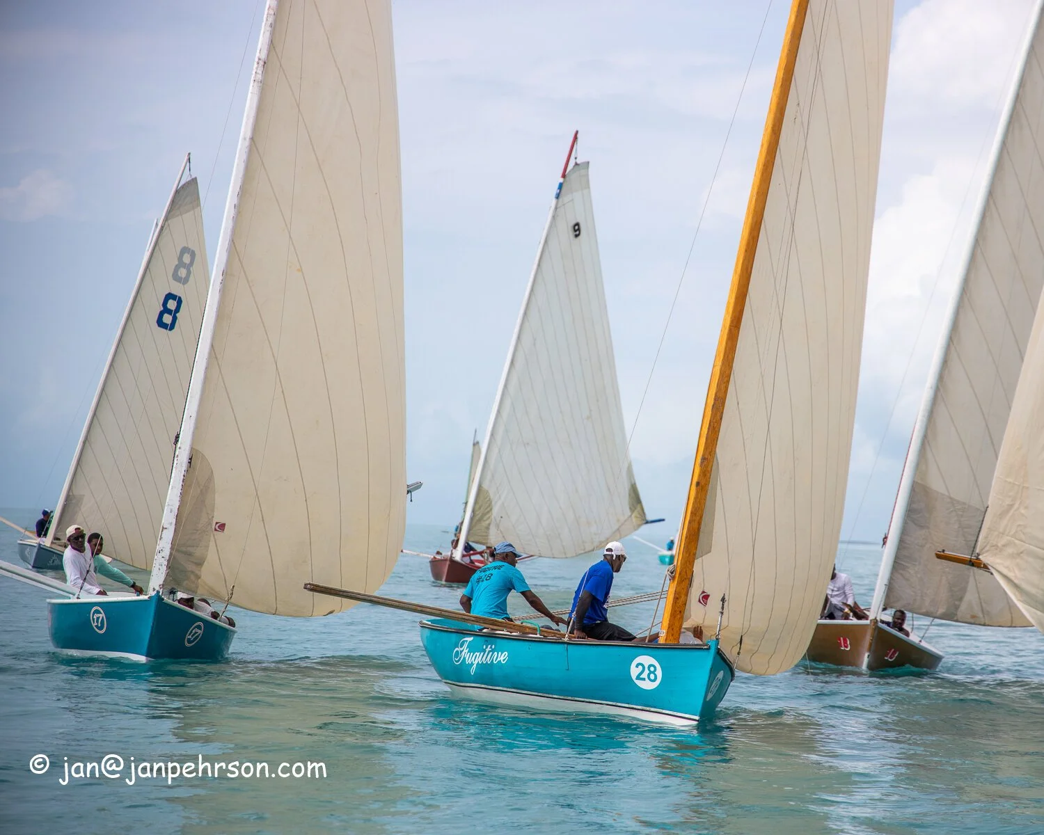 Feb 2020, Farmers Cay, Bahamas, Farmers Cay Regatta, Day 2, C-Class Sloops - Mark Rounding