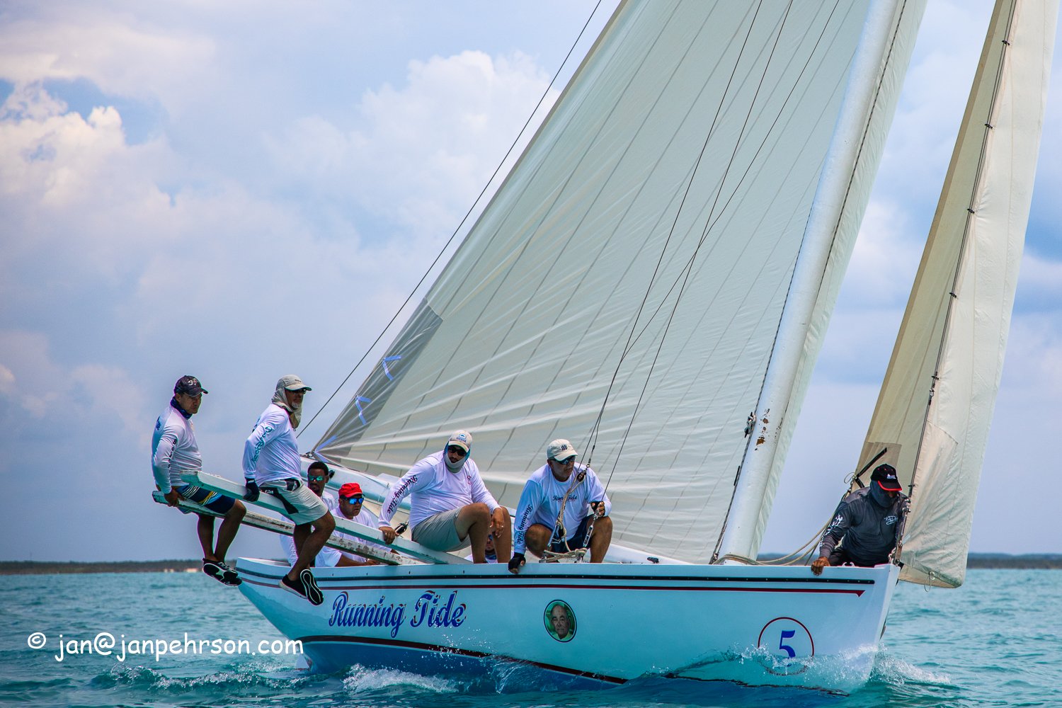 June 2019, Long Island, Bahamas, Long Island Regatta Day 4, A-Class, Running Tide, 1st in Class