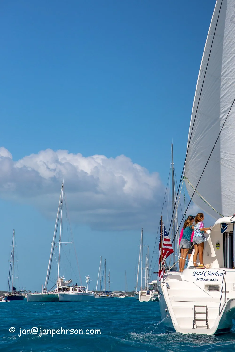 Feb 2019, Stocking Island, George Town, Exuma, Bahamas, Cruisers Regatta, In-Harbor Race, s/v Lord Charlton, 3rd Overall