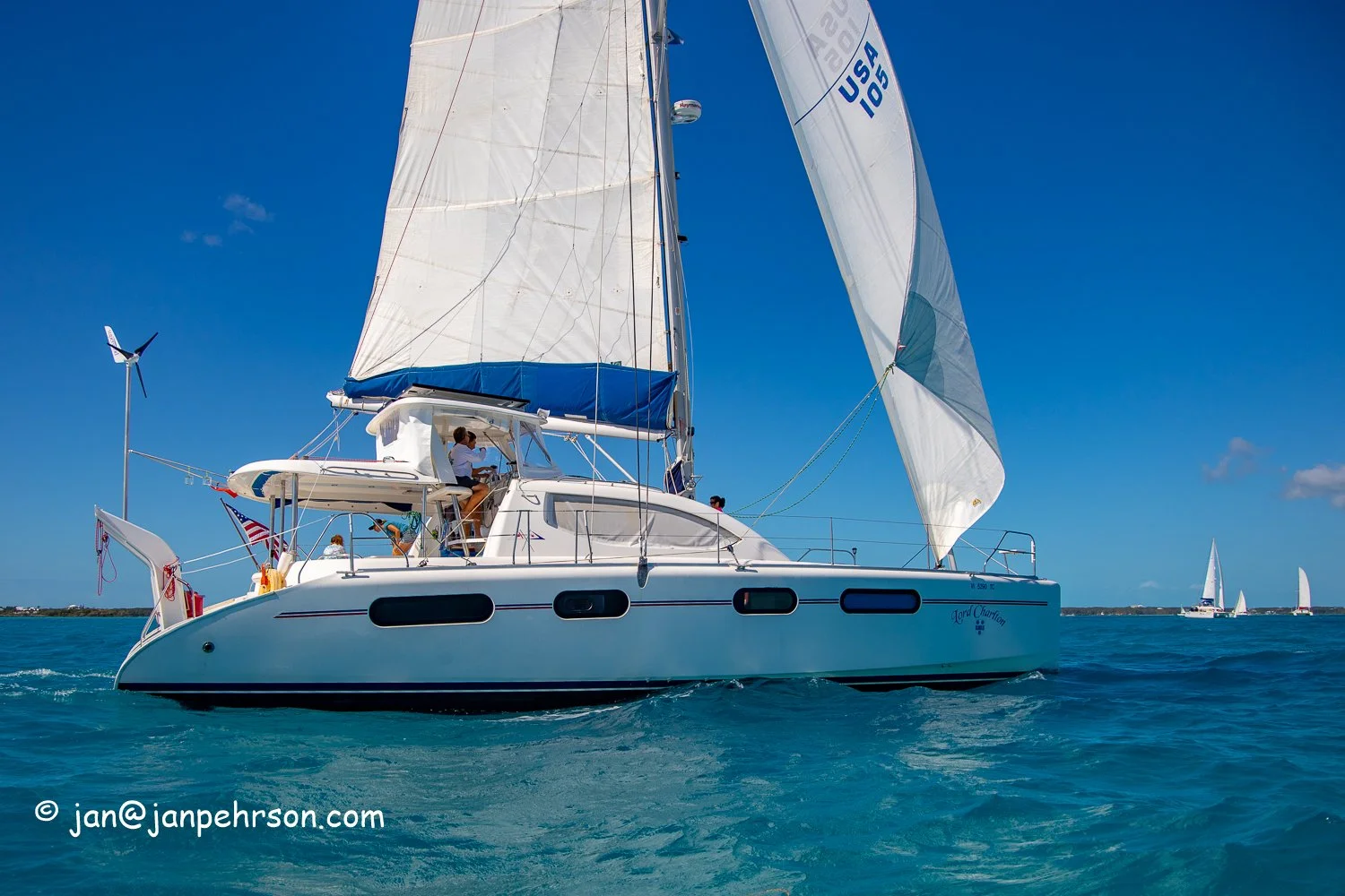 Feb 2019, Stocking Island, George Town, Exuma, Bahamas, Cruisers Regatta, In-Harbor Race, s/v Lord Charlton, 3rd Overall