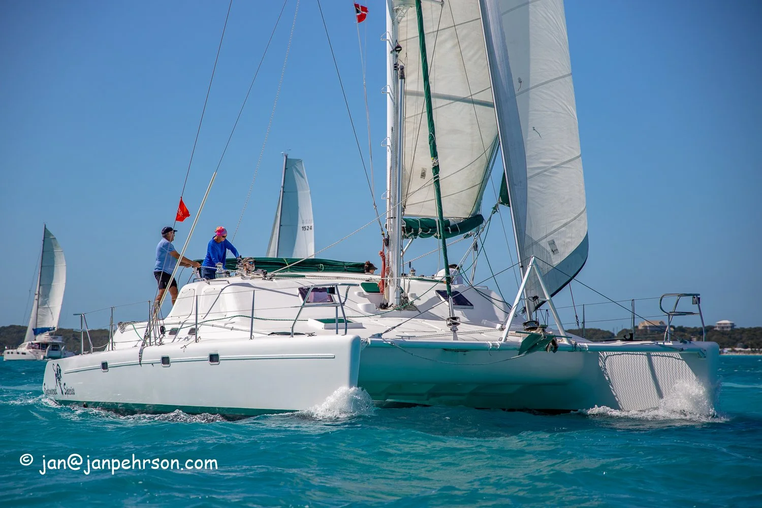 Feb 2019, Stocking Island, George Town, Exuma, Bahamas, Cruisers Regatta, In-Harbor Race, s/v Endangered Species