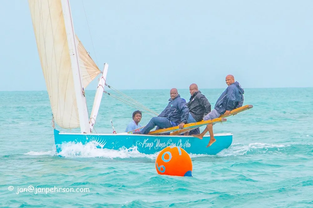 February 2019, Farmers Cay Regatta. Class C Sloop "Keep Your Eyes on Him", Second Place