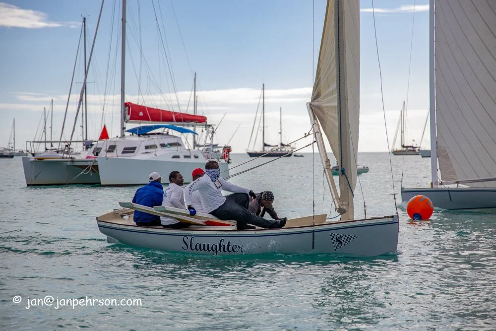 February 2019, Farmers Cay Regatta. Class C Sloop "Slaughter"