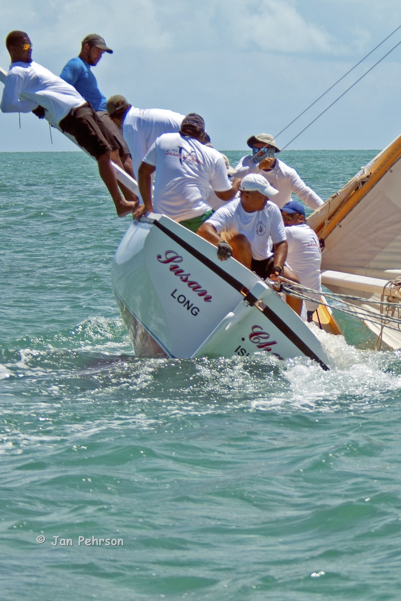 June 2018, Salt Point, Long Island, Bahamas, Long Island Regatta, Day 2, Class B - Susan Chase V (1377)