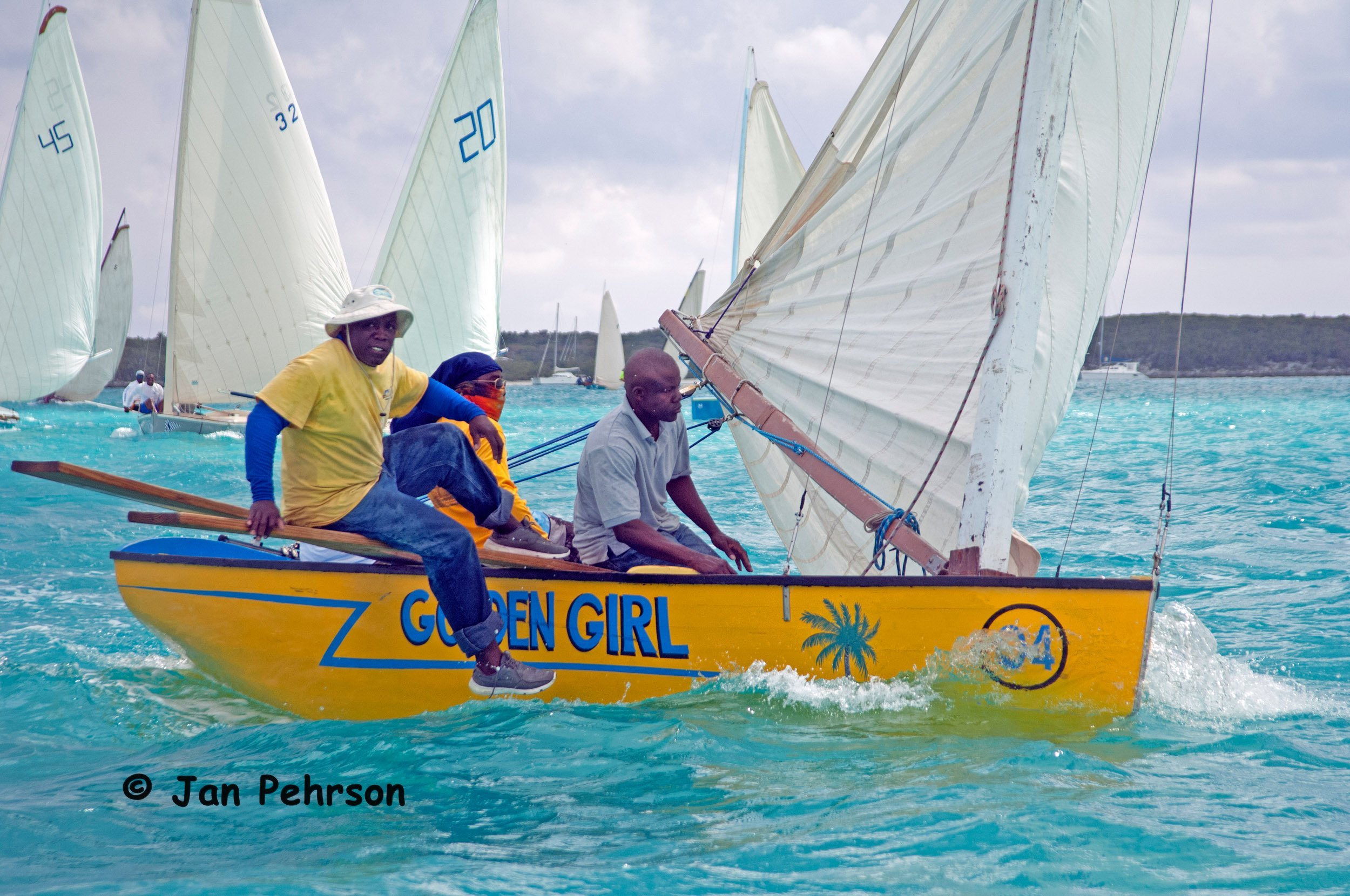 April 2018, Georgetown, Exuma, Bahamas, National Family Island Regatta, Day 2, Class C, Golden Girl, Julian McKenzie, Buck Town, Exuma (0200)