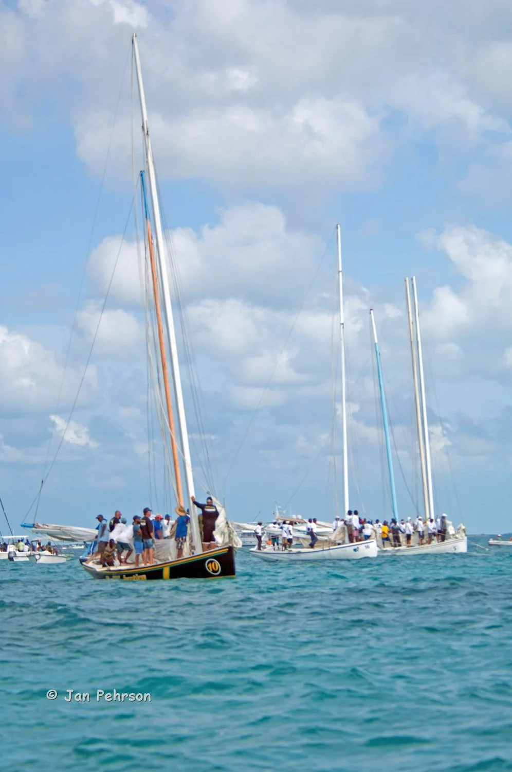 April 2018, Georgetown, Exuma, Bahamas, National Family Island Regatta, Day 3, Class A Start (0014)