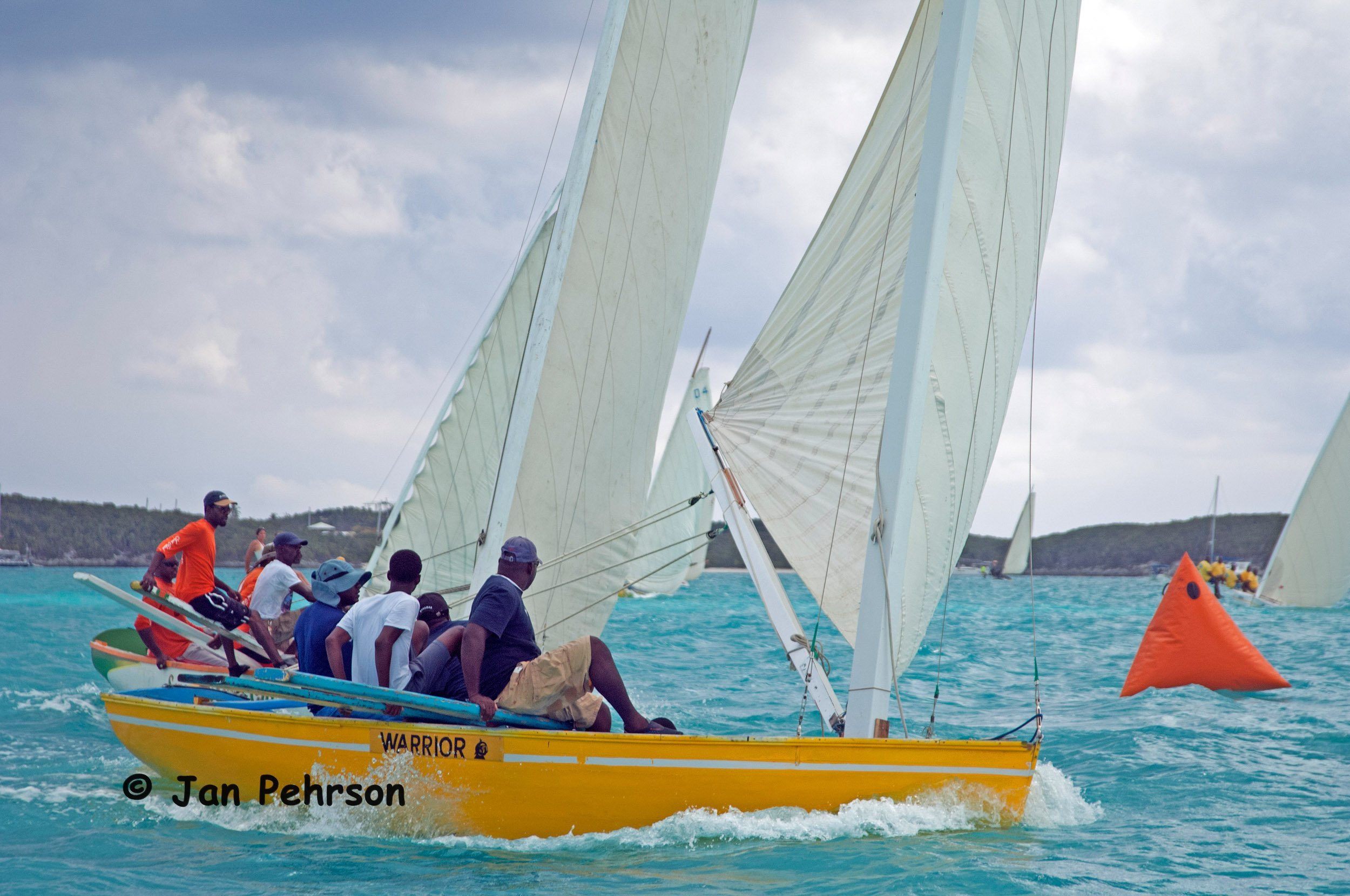 April 2018, Georgetown, Exuma, Bahamas, National Family Island Regatta, Day 2, Class C, Warrior, Julian Wright, Barraterre, Exuma (0165)
