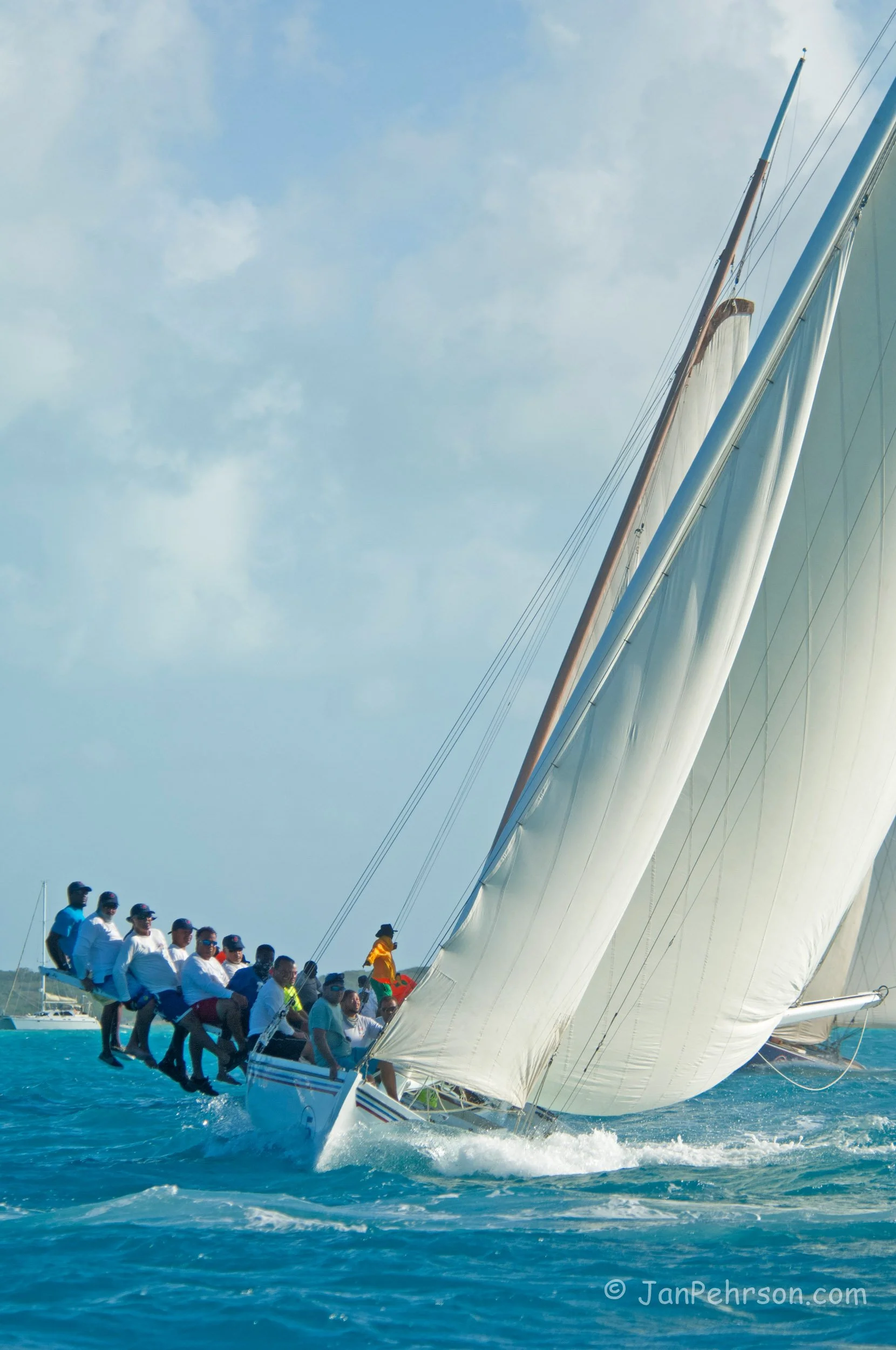 April 2017, Georgetown, Exuma, Bahamas, National Family Island Regatta, Day 4, Class A, Running Tide, Roger Fox, Long Island (0480)