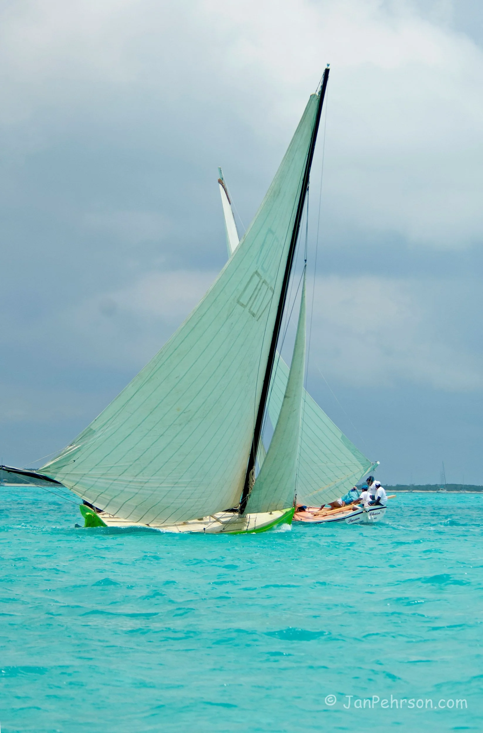 April 2017, Georgetown, Exuma, Bahamas, National Family Island Regatta, Day 1, Class B, Queen Drucilla, Susan Chase (0480)