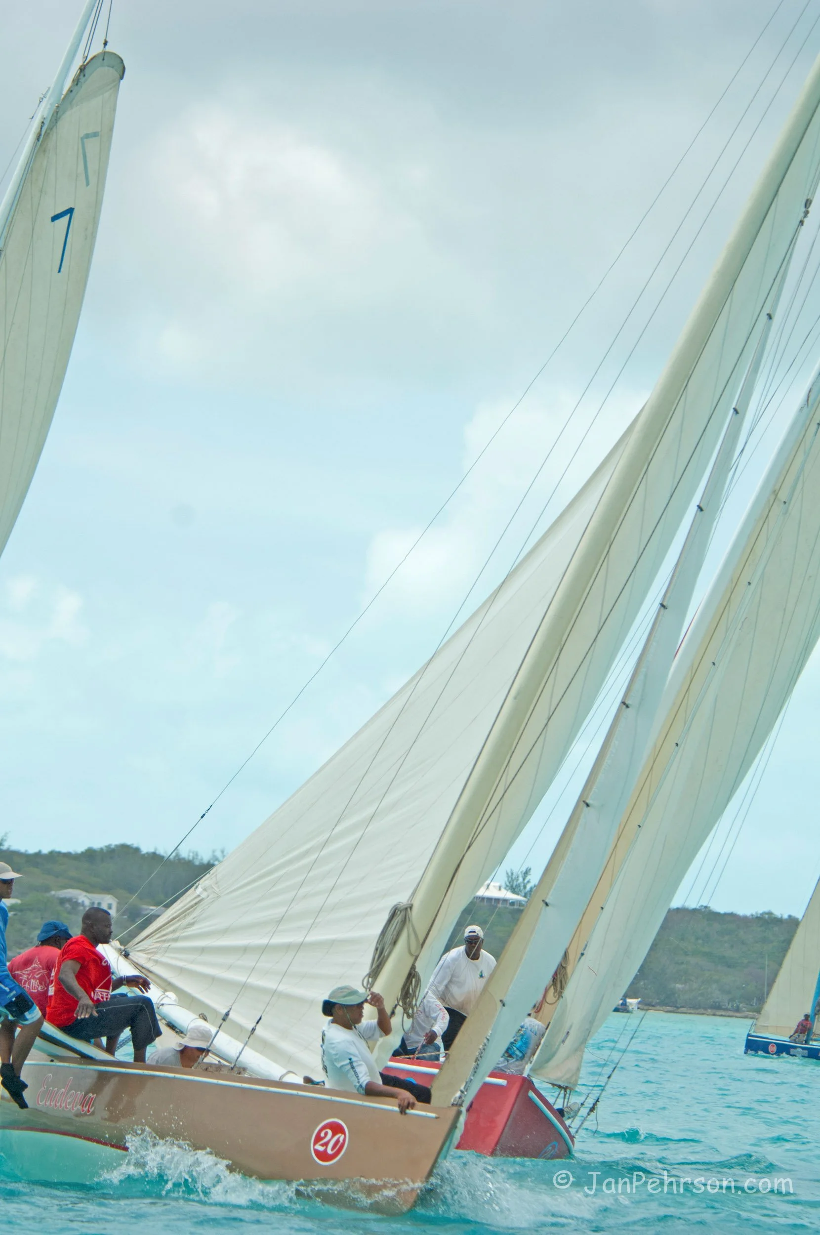 April 2017, Georgetown, Exuma, Bahamas, National Family Island Regatta, Day 1, Class B, Eudeva, Lundy Robinson, Landrail Point (0352)