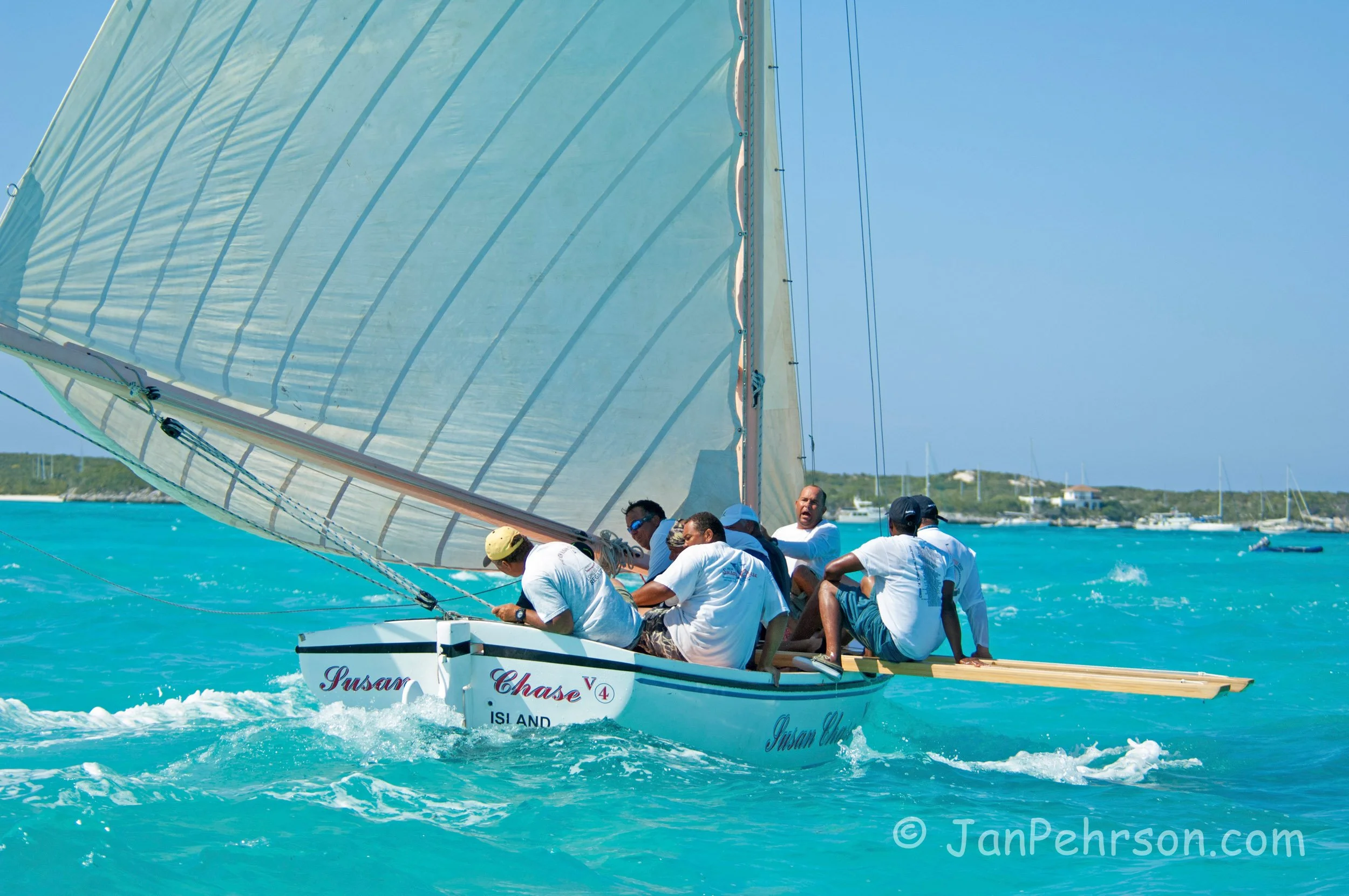April 2017, Georgetown, Exuma, Bahamas, National Family Island Regatta, Day 2, Class B, Susan Chase V, Stefan Knowles, Mangrove Bush, Long Island (0563)