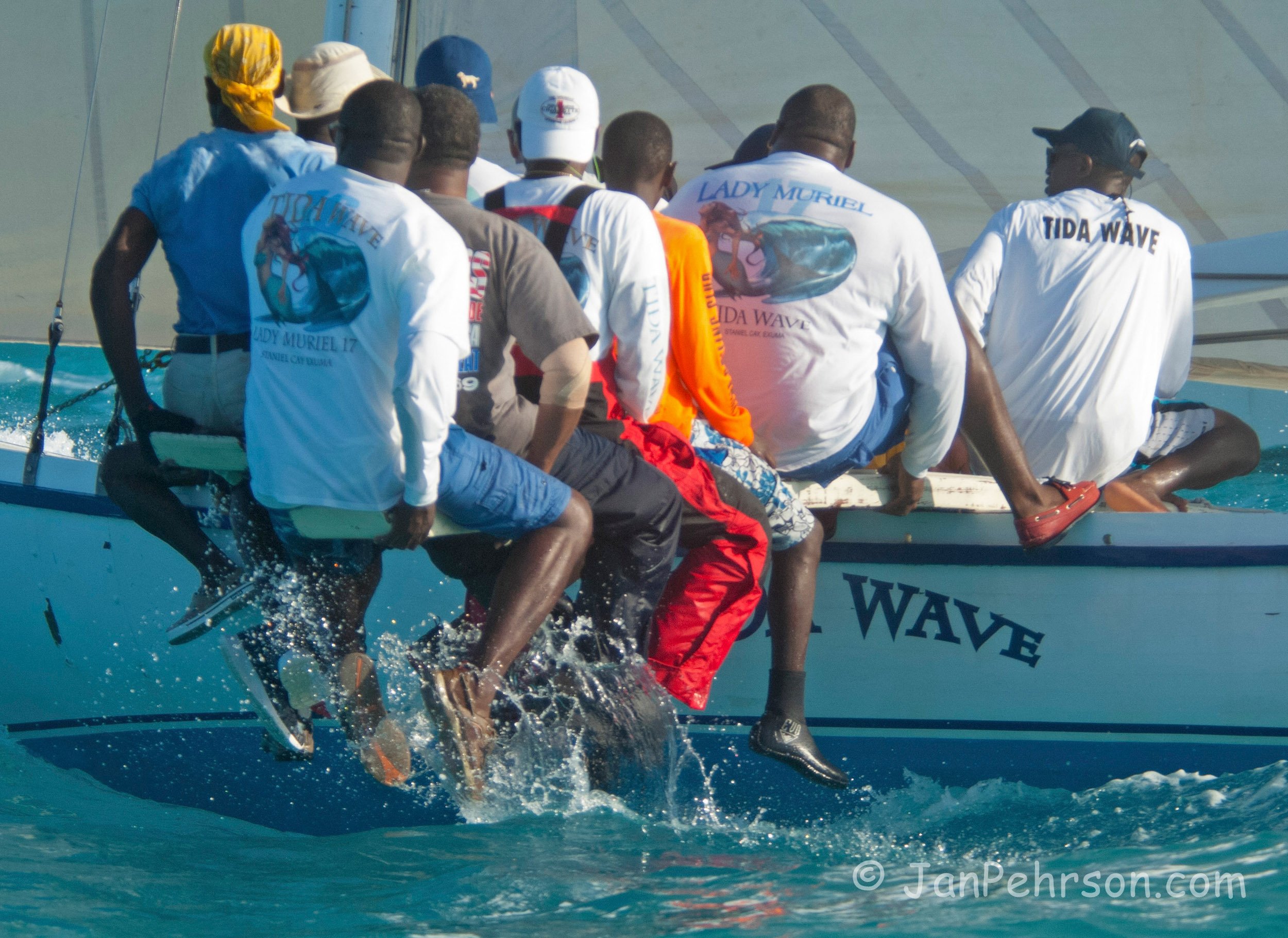 April 2017, Georgetown, Exuma, Bahamas, National Family Island Regatta, Day 4, Class A, Tida Wave, Brooks Miller, Staniel Cay, Exuma (0567)