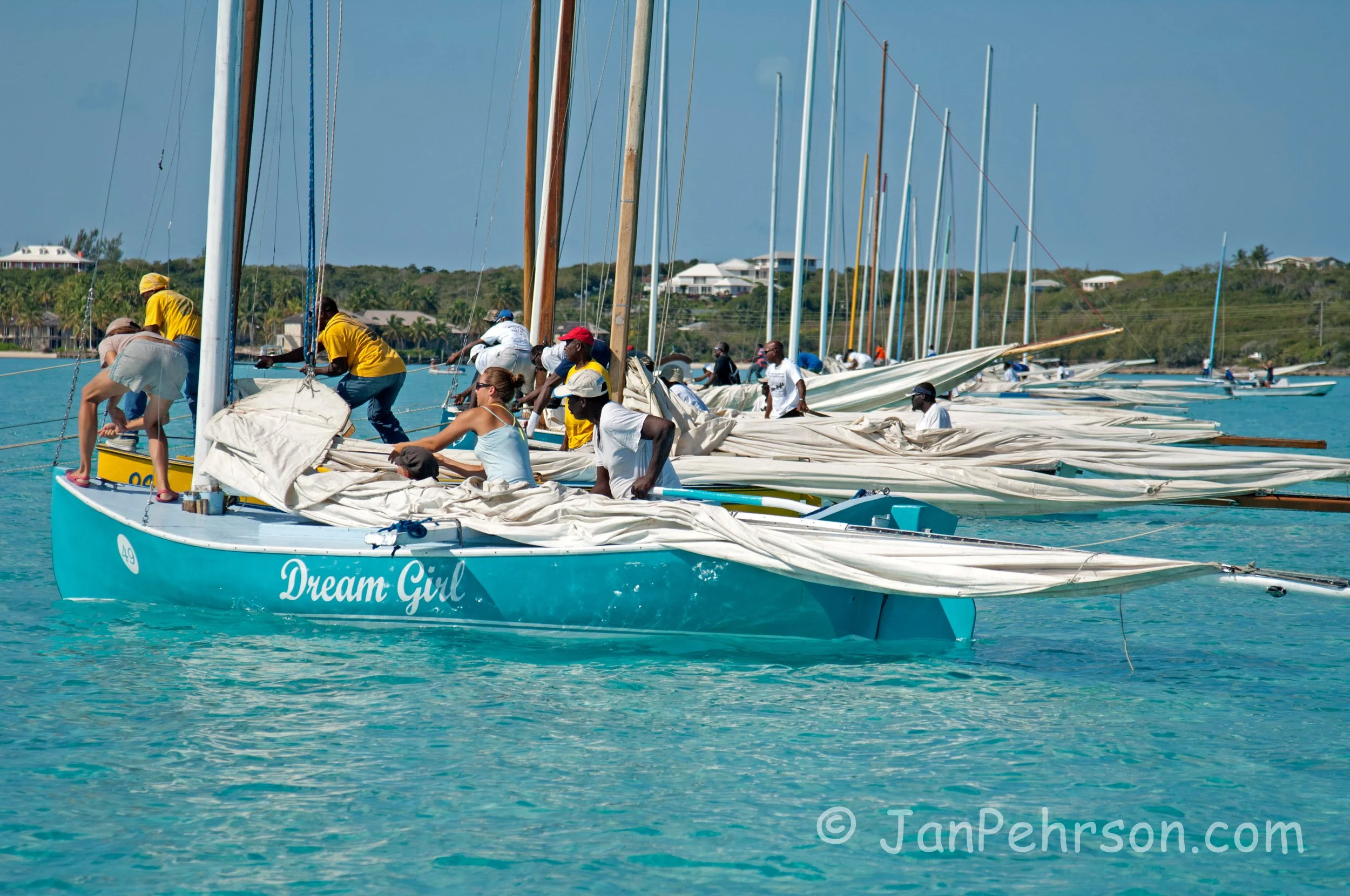 National Family Island Regatta of the Bahamas 2014 - Bahamian Racing Class C Start at Anchor (0007)