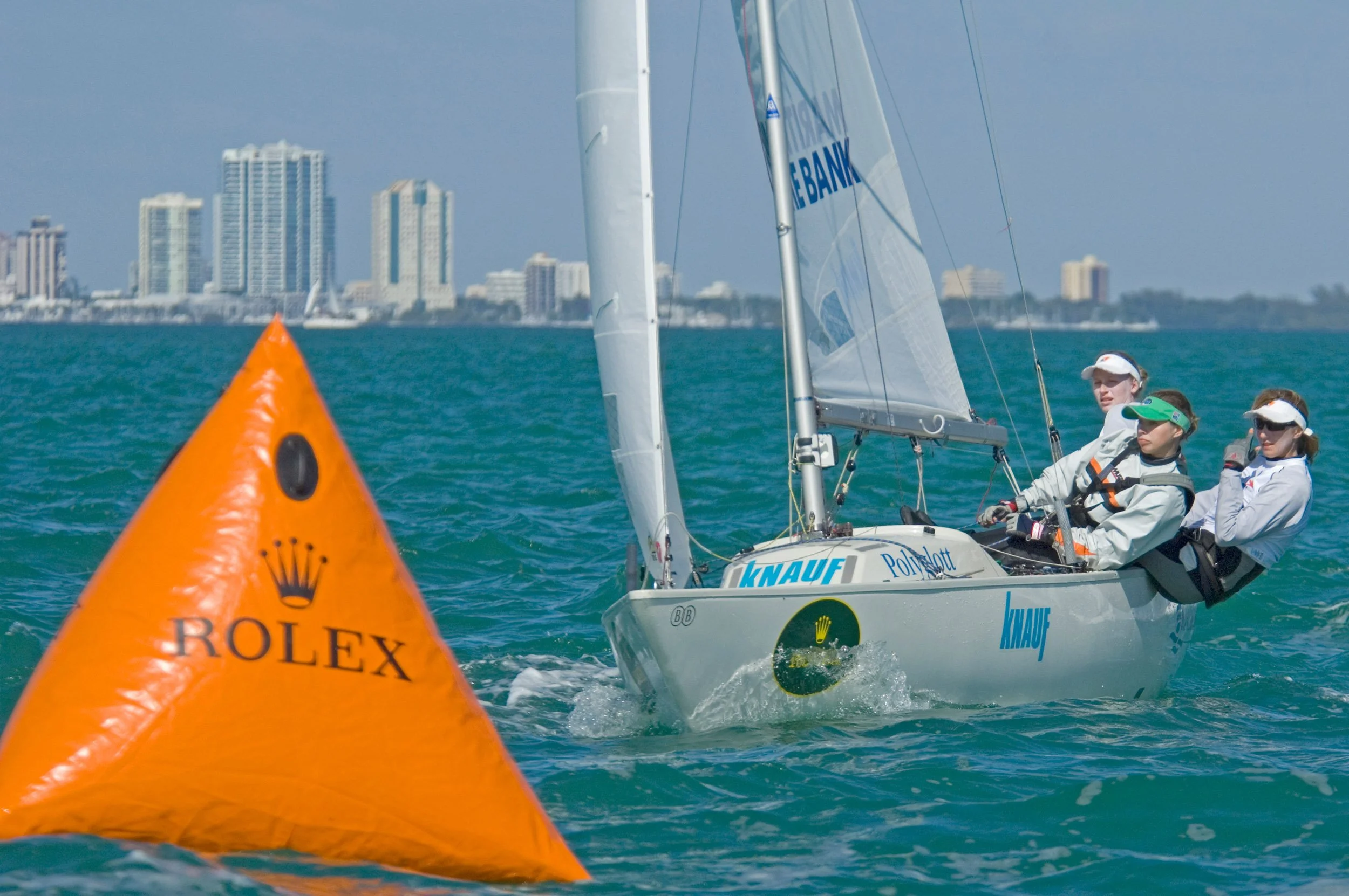 Rolex Miami Olympic Class Regatta,Miami,Florida,Day 4,Yngling Class,Sailors:Skudina, Ekaterina/Krutskikh, Diana/Ivanova, Natalia,Country:RUS Russia2nd in Class (01535)