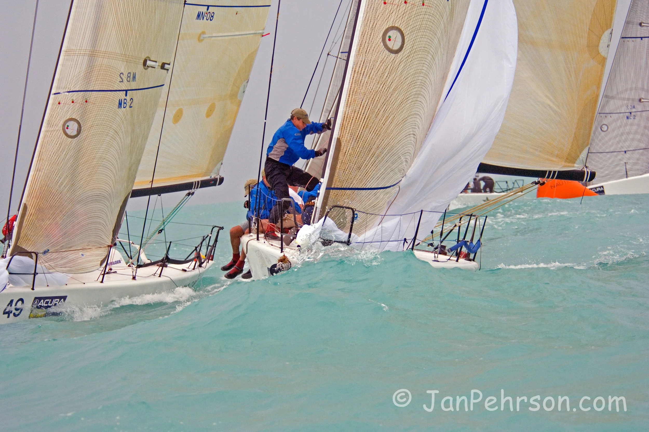 Acura Key West Race Week 2008, Florida, Day 1 of Racing, Division 1,Melges32,New Wave,Clearwater FL (00246)