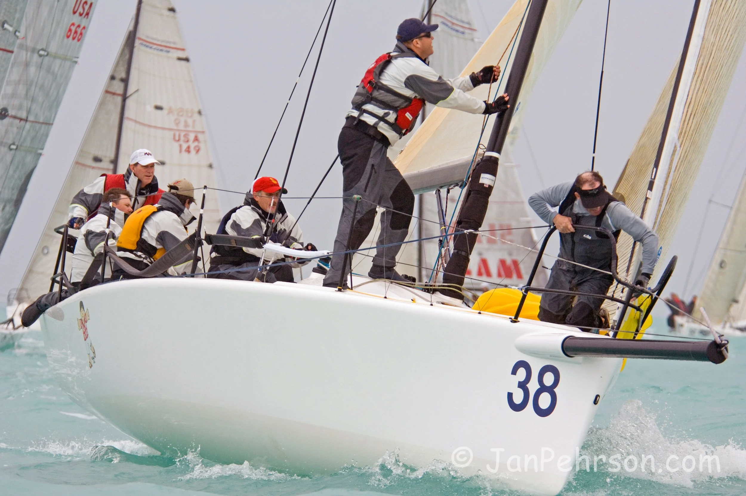 Acura Key West Race Week 2008, Florida, Day 1 of Racing, Division 1,Melges32,Flat Stanley, Cleveland, OH (00297)