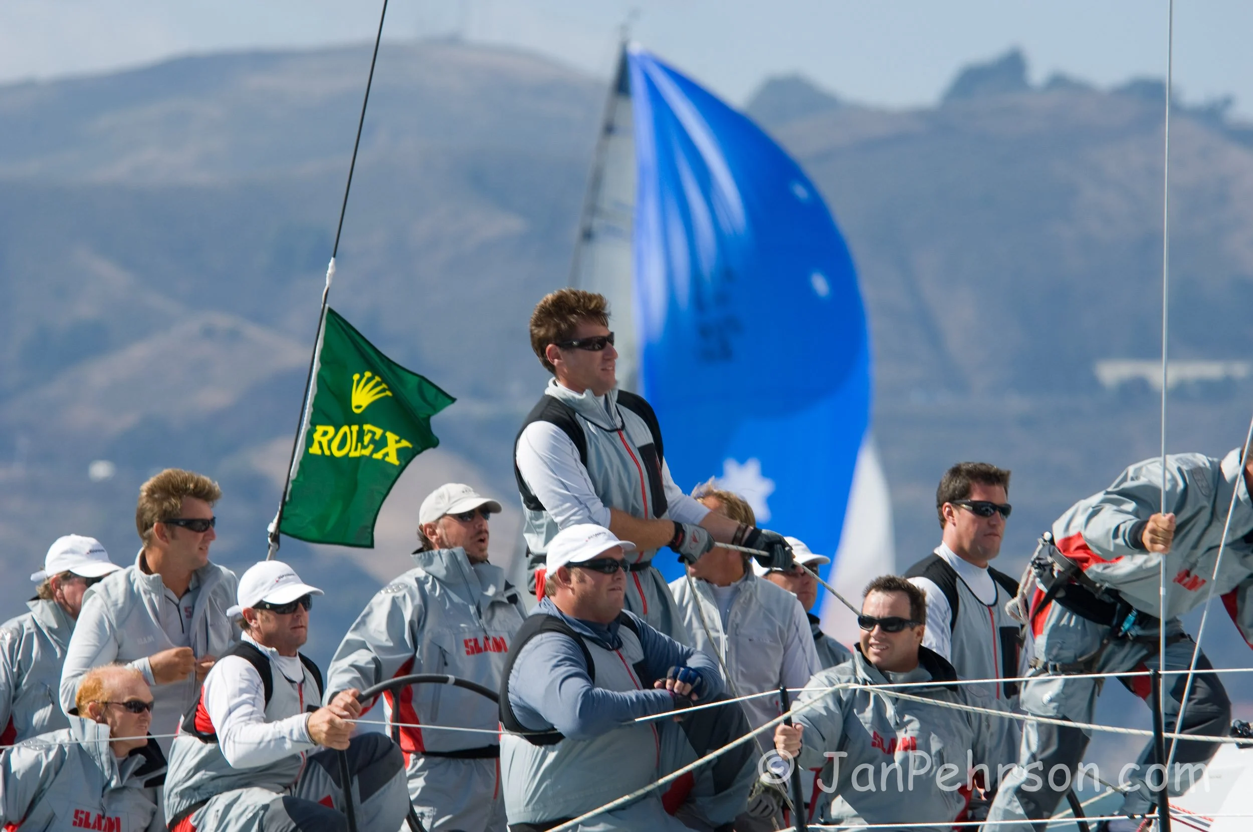 Rolex 2007 Big Boat Series San Francisco - IRCA - Sjambok - Larry Ellison Driving (01020)