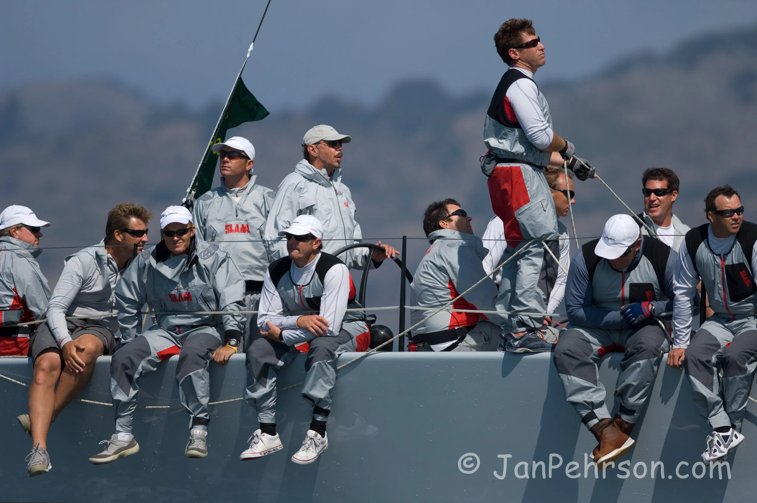 Rolex 2007 Big Boat Series San Francisco - IRCA - Sjambok - Larry Ellison Driving  (01510)