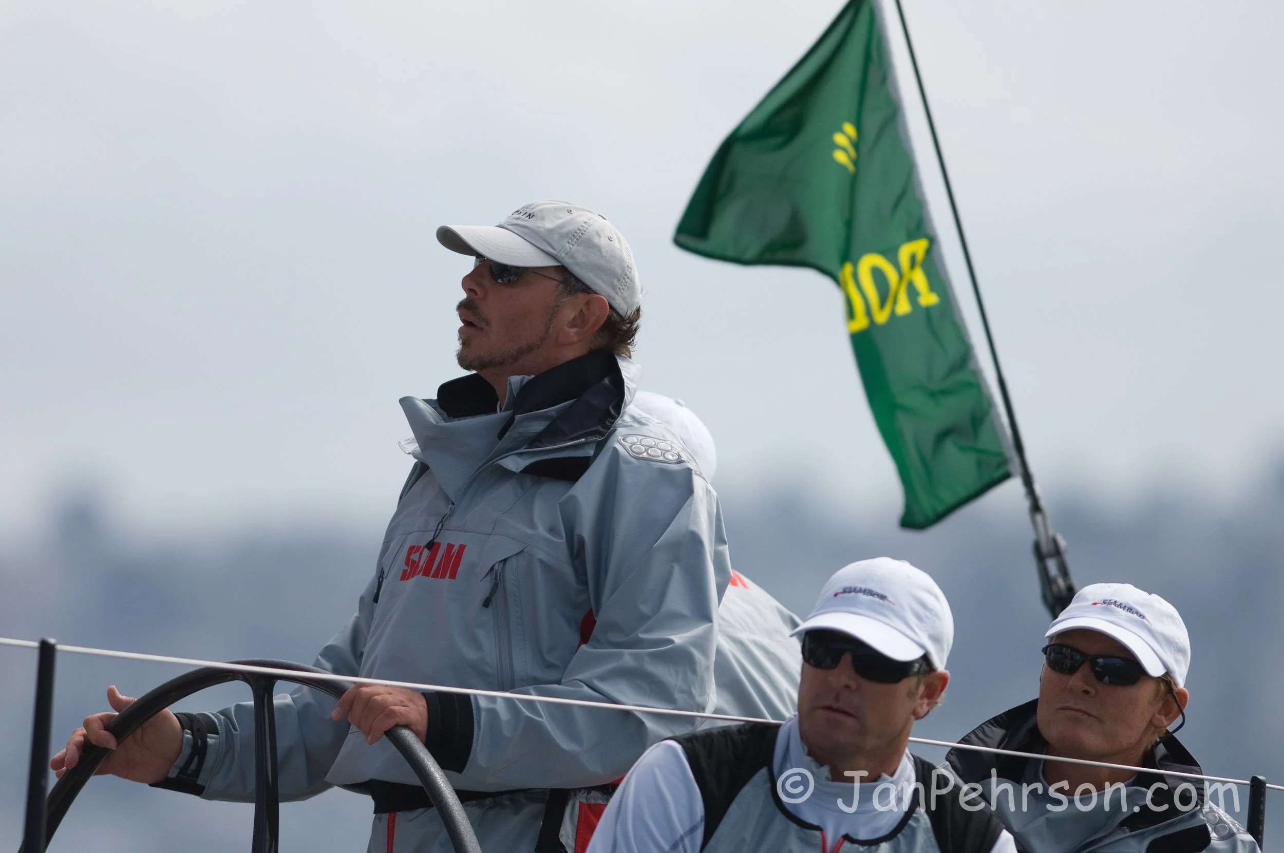 Rolex 2007 Big Boat Series San Francisco - IRCA - Sjambok - Larry Ellison Driving, Rodney Daniel next to him.  (00526)