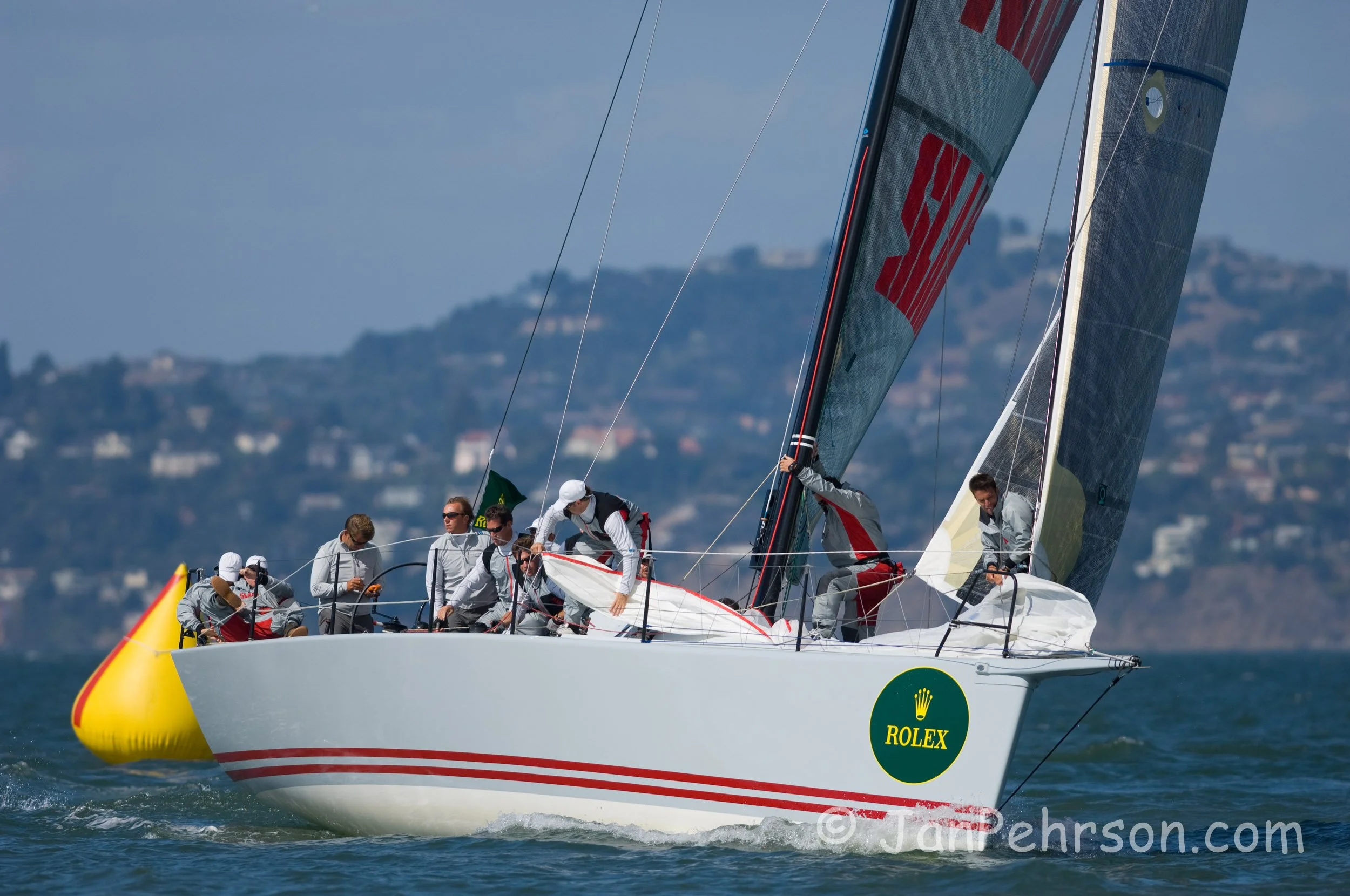 Rolex 2007 Big Boat Series San Francisco - IRCA - Sjambok - Larry Ellison Driving  (00826)