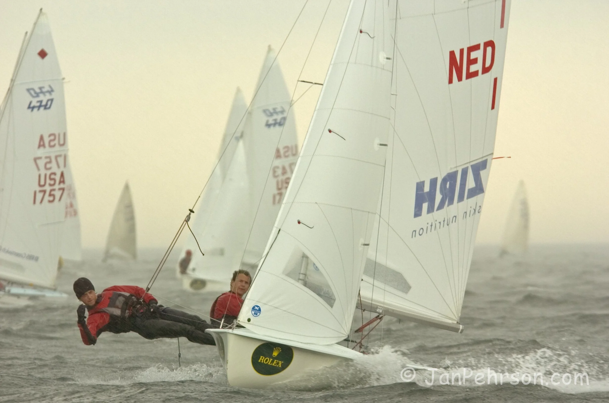 January 2005, Miami, Florida, Olympic Class Regatta, 470 Class, Coster (0128_2_011)