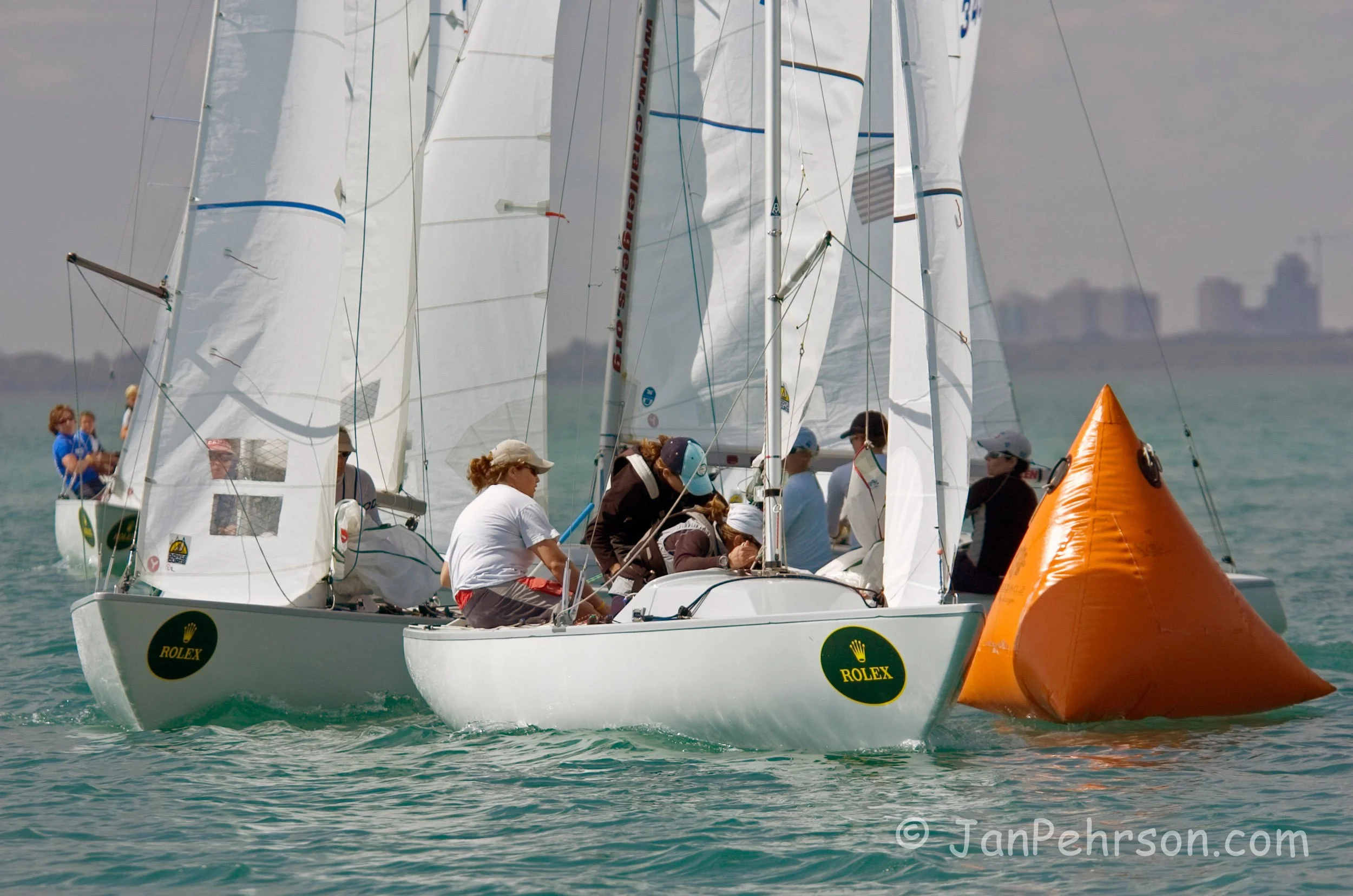 January 2005, Miami, Florida, Olympic Class Regatta, Yngling Class, Sally Barkow (0127_1_037)