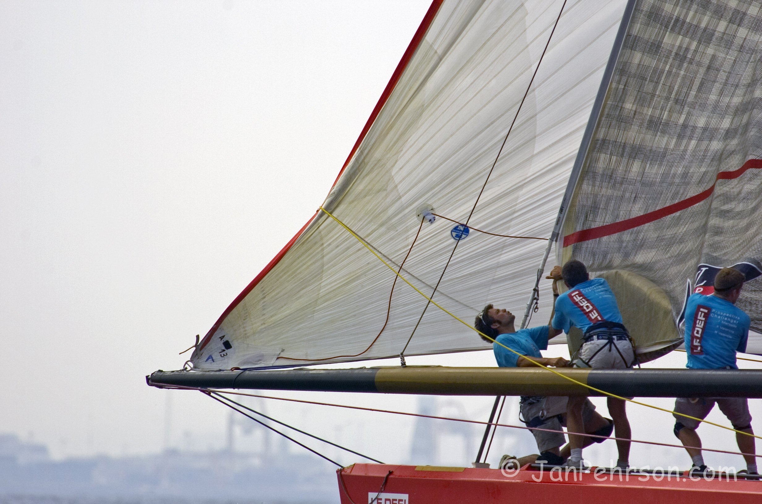 October 2004, Valencia, Spain, Americas Cup Racing, Yacht Le Defi (1007_3_0033)