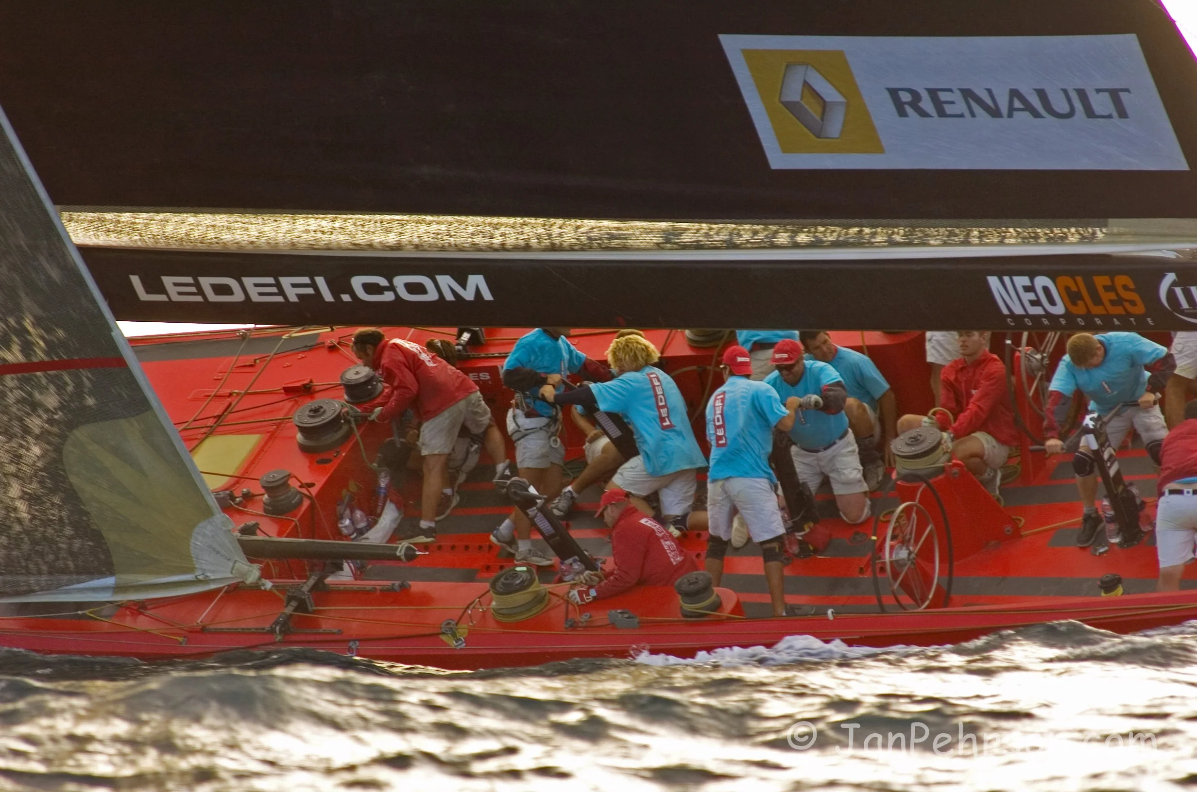 October 2004, Valencia, Spain, Americas Cup Racing, Yacht Le Defi (1011_3_0048)