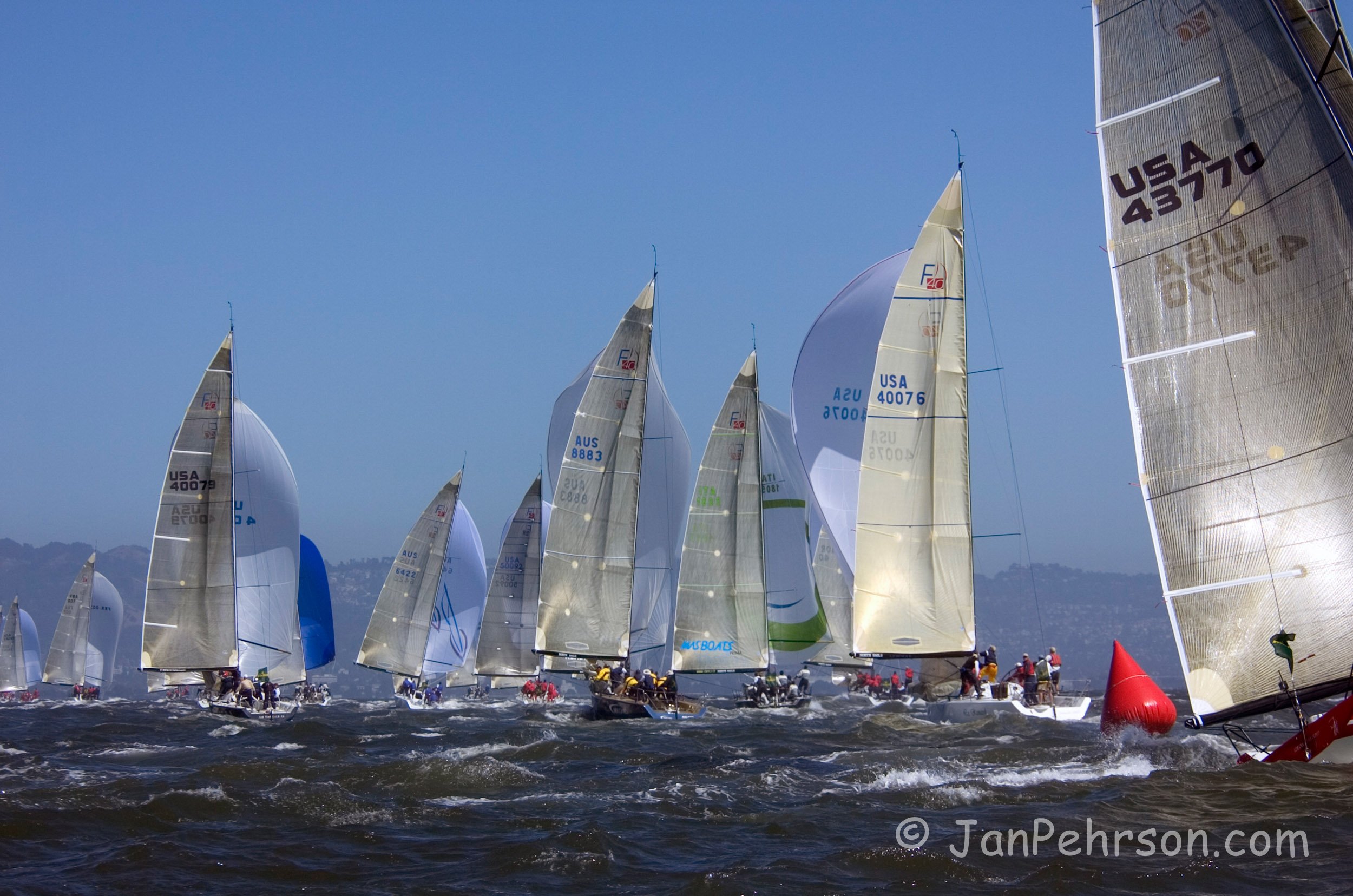 September 2004, San Francisco, California, Farr 40 Class Worlds, Fleet Shots (0909_3_0018)