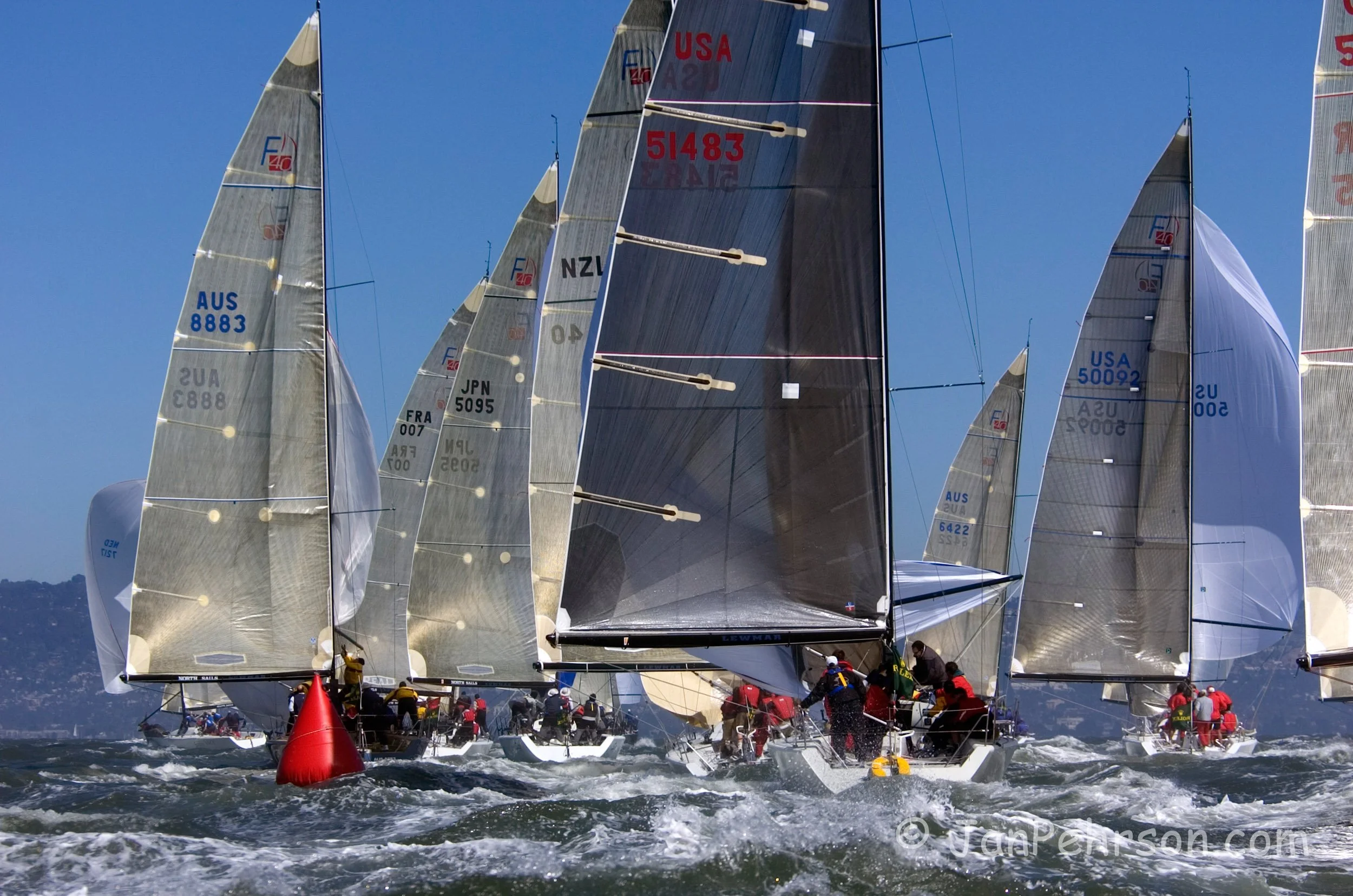 September 2004, San Francisco, California, Farr 40 Class Worlds, Fleet Shots (0911_4_0006)