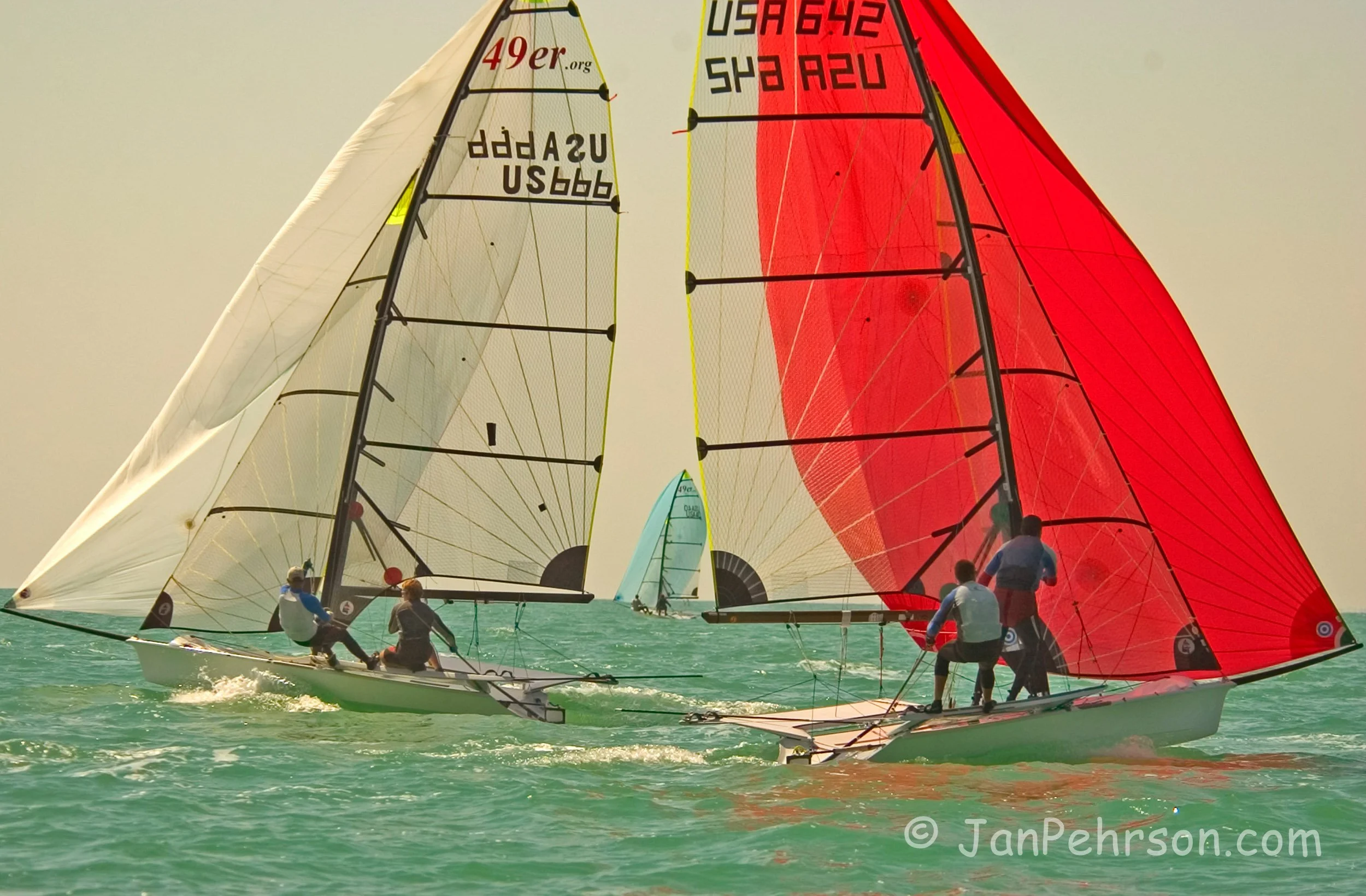 February 2004, Miami, Florida, USA Olympic Trials, 49er Class, USA666, Ashley & Buckley (49er_USA666_Ashley&Buckley_&642#25)