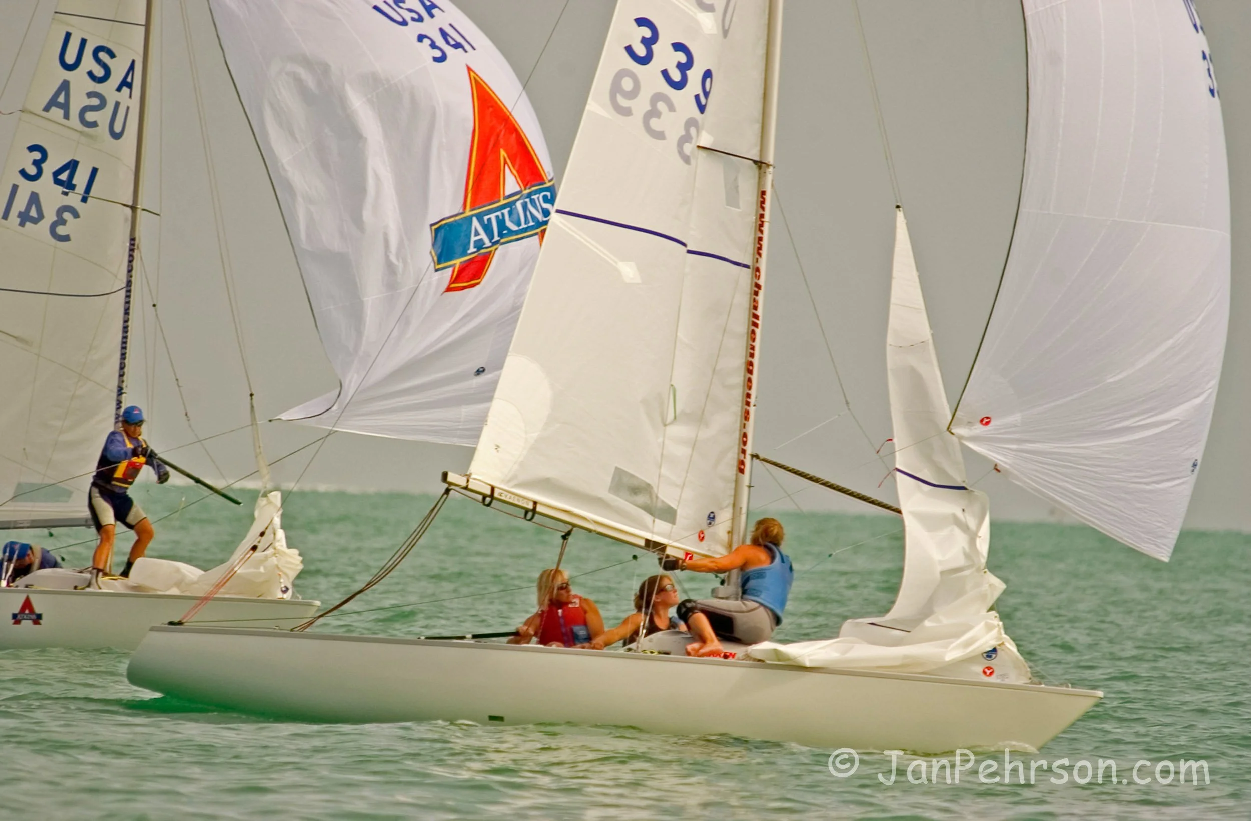 February 2004, Miami, Florida, USA Olympic Trials, Yngling Class (Yngling_Gybe Race6#11)