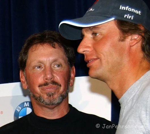 September 2003, San Francisco, CA, MOËT CUP,Billionaire friends Larry Ellison (Oracle) and Ernesto Bertarelli (Alinghi) (Friends)