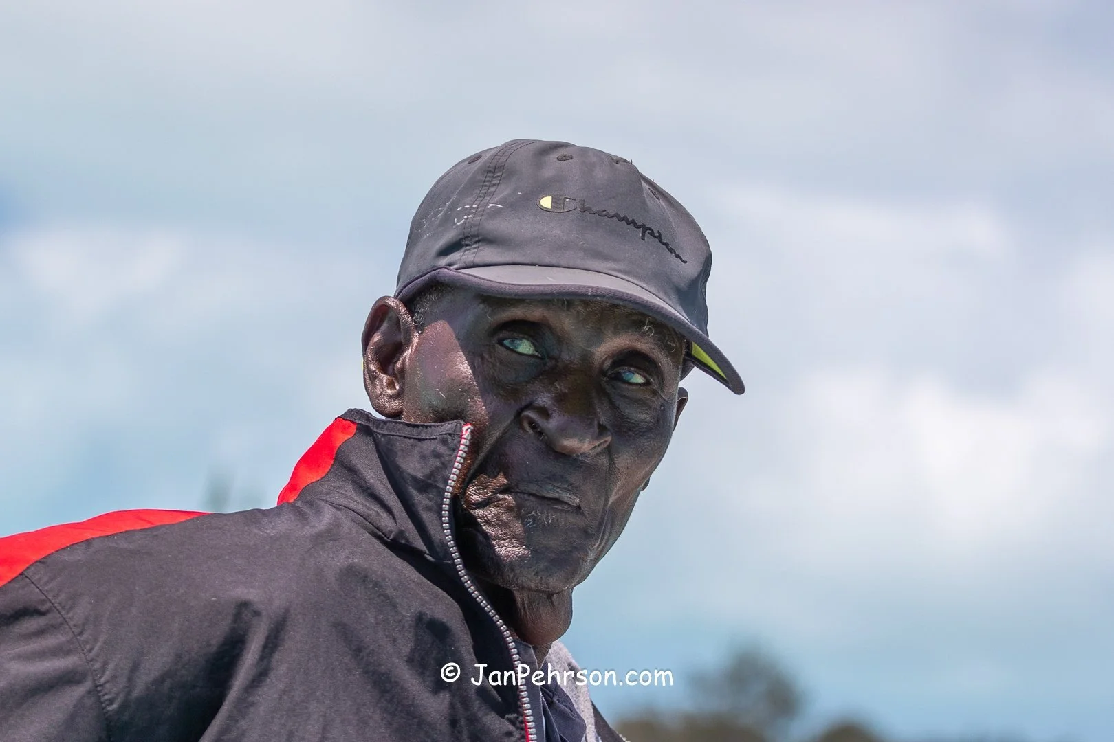 April 2025, George Town, Bahamas, National Family Island Regatta, C-Class, 1st Place, H2o, from Exuma, Skipper Efford Kemp, 83 years old