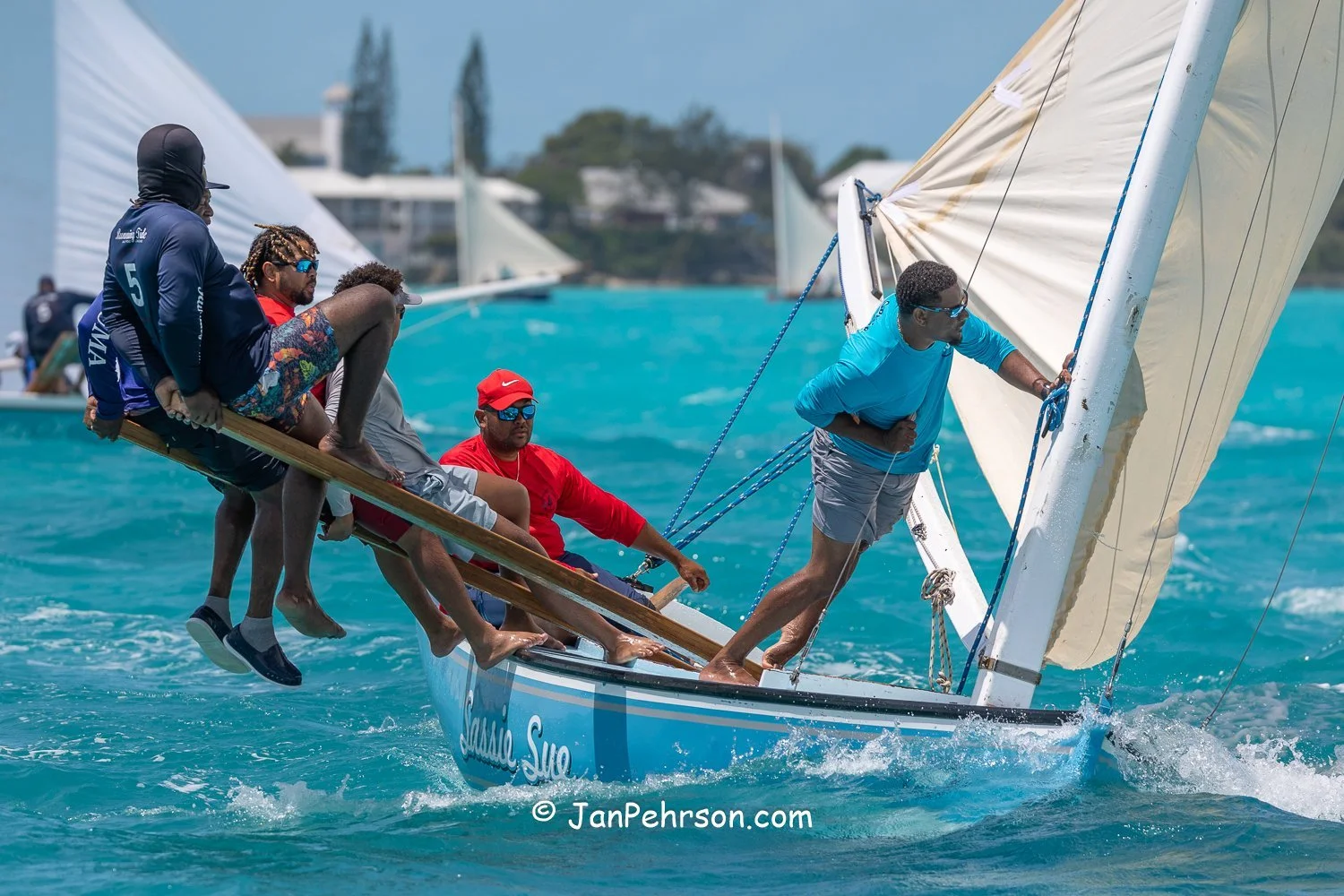 April 2025, George Town, Bahamas, National Family Island Regatta, C-Class, Sassie Sue, from Long Island