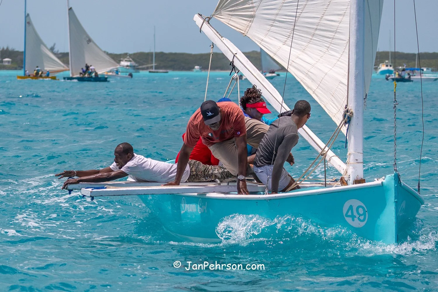 April 2025, George Town, Bahamas, National Family Island Regatta, C-Class, Dream Girl, from New Providence