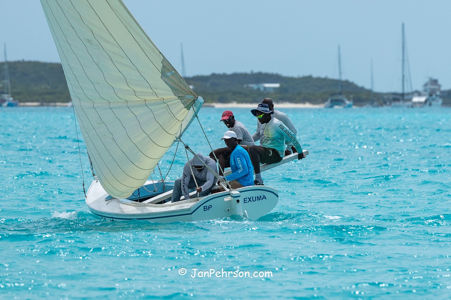 April 2026, George Town, Bahamas, National Family Island Regatta, C-Class, H2o, from Exuma