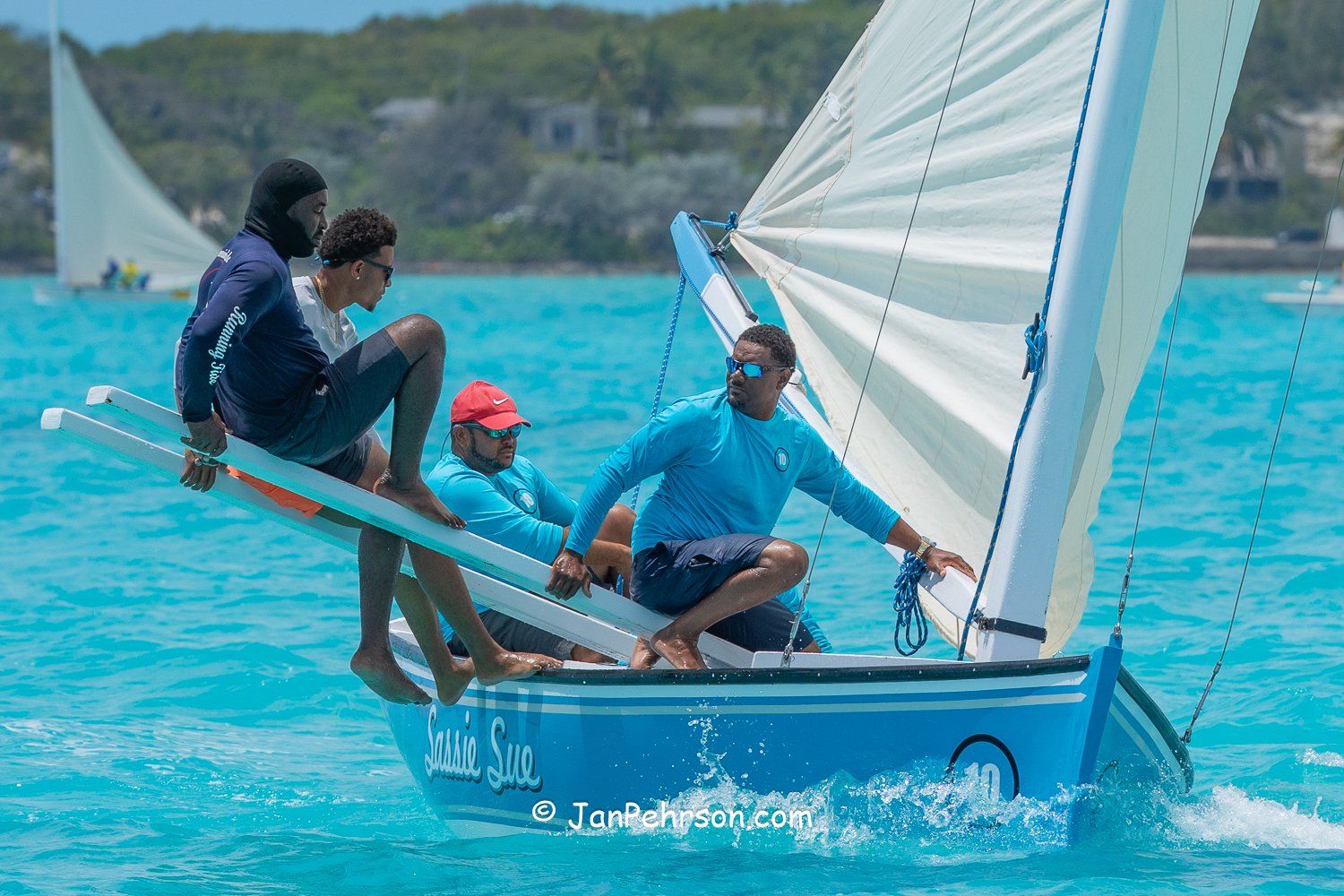 April 2026, George Town, Bahamas, National Family Island Regatta, C-Class, Sassie Sue, from Long Island
